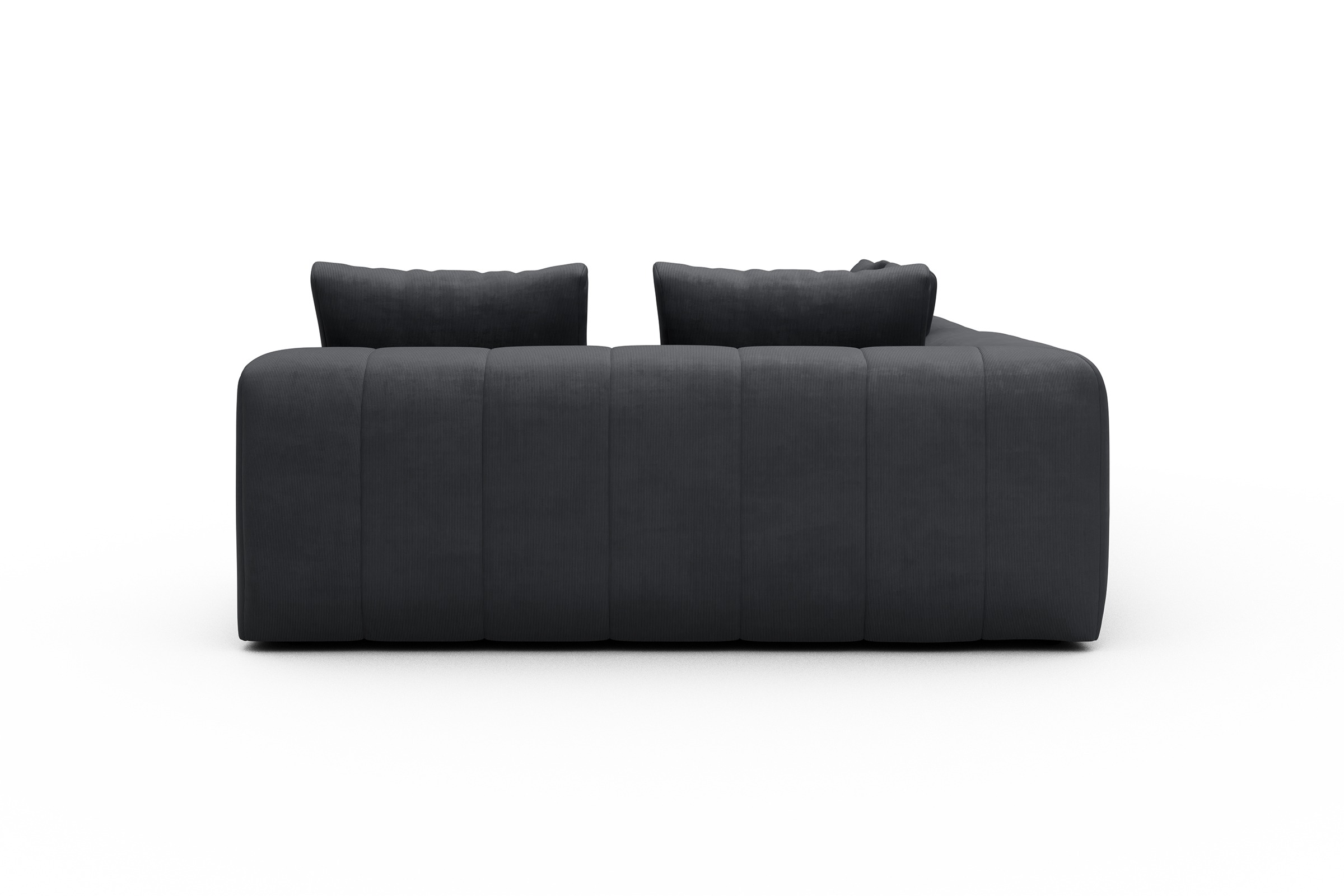 Ecksofa Hugo 2x 2,5-Sitzer Armlehne links Cordufine-Slate-Grey