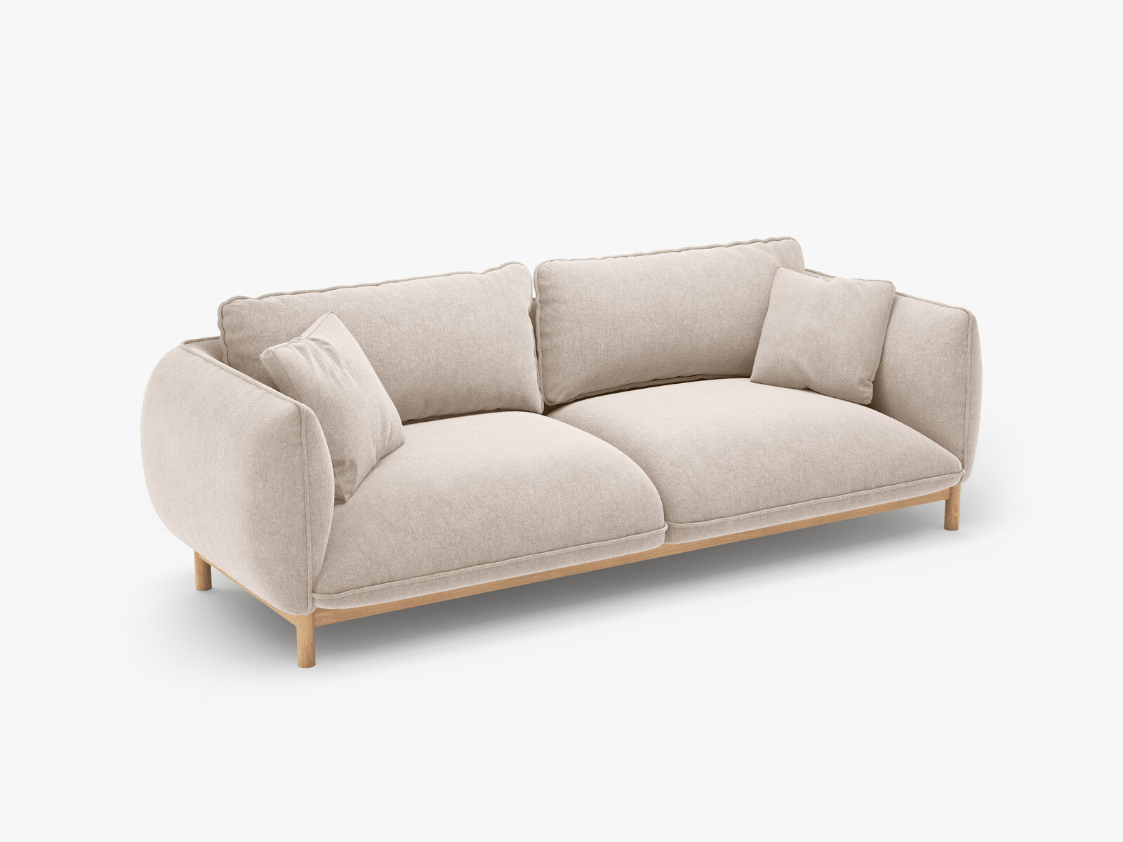 Micadoni Ada Sofa 3-Sitzer Strukturierter Stoff Wind Helles Beige