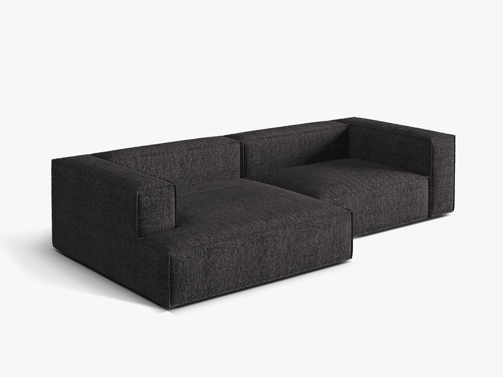 Micadoni Ecksofa Nuria 4-Sitzer Links Boucle Anthrazit