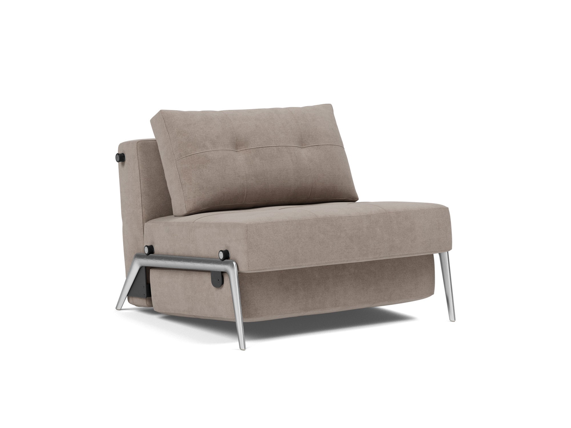 Schlafsessel Cubed 90 Kord Cordufine 318-Beige Beine Aluminium