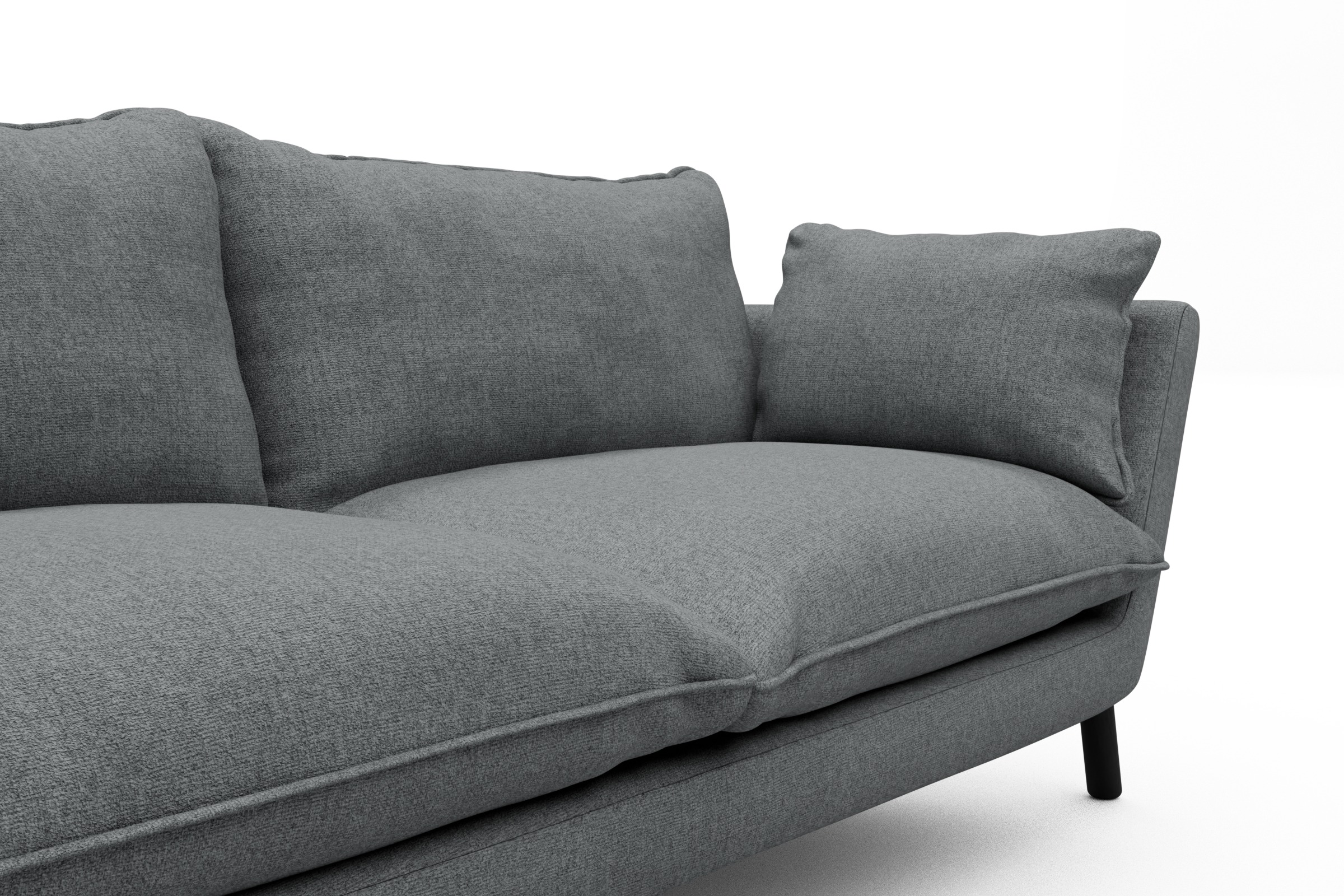 Sofa Emil PREMIUM 2-Sitzer Beinfarbe Eiche Schwarz Casone-Gravel-Grey