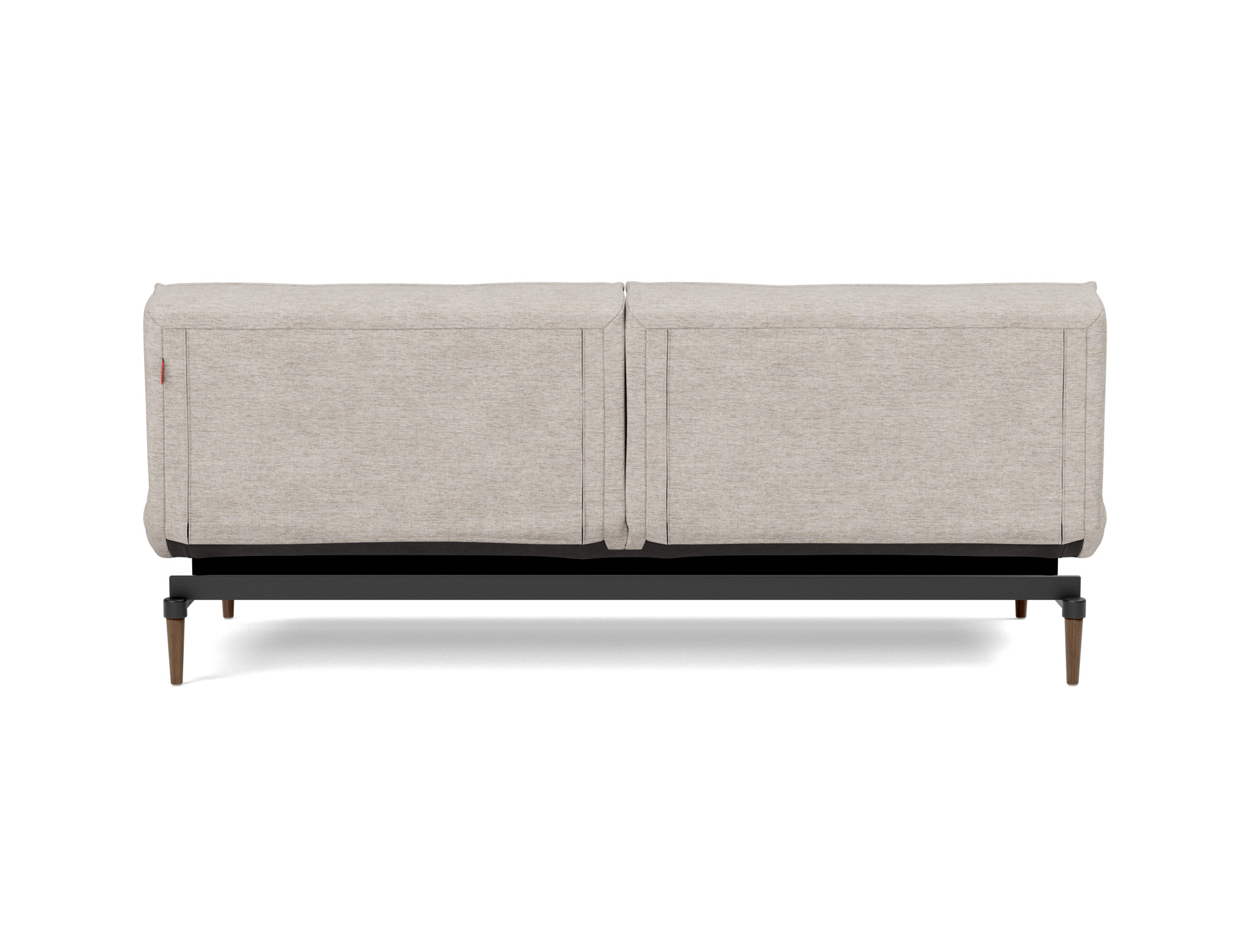 Schlafsofa Splitback Chenille Yuveno 471-Sand Beine Styletto Eiche dunkel