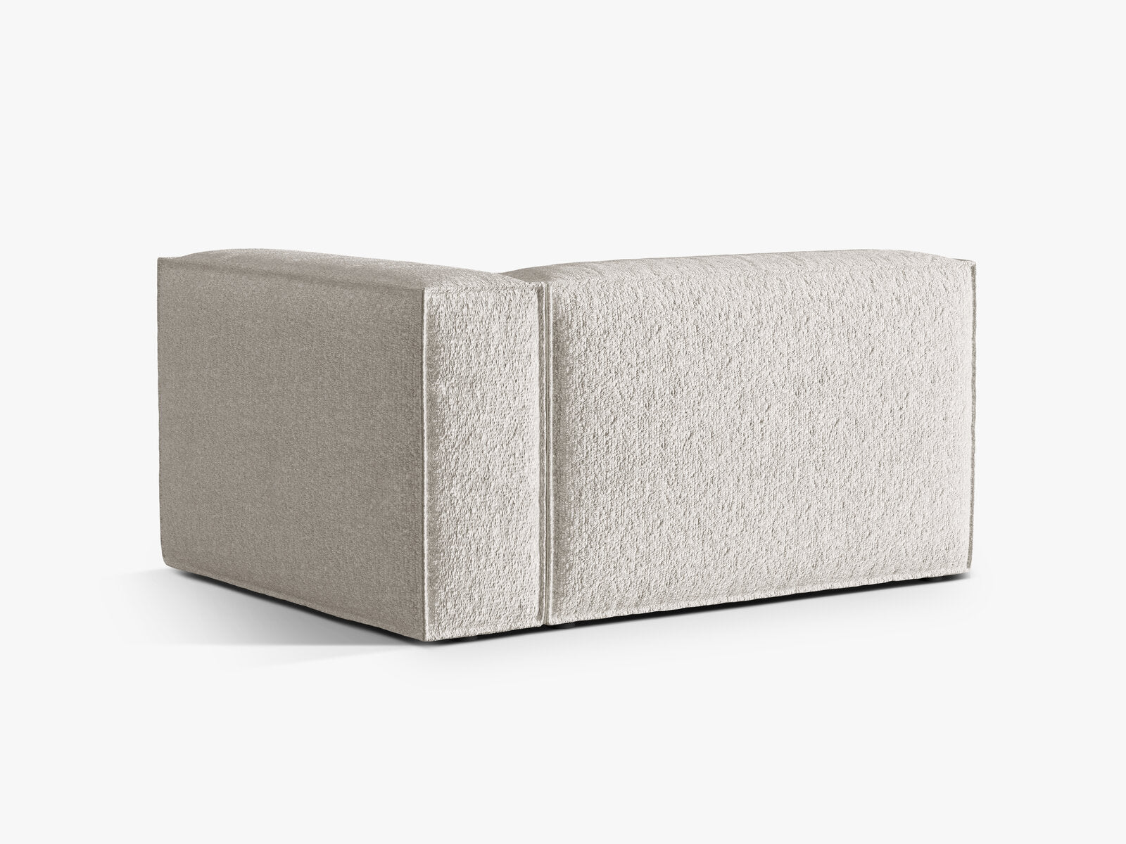 Micadoni Eckmodul Nuria 2-Sitzer Rechts Boucle Grau Beige Melange