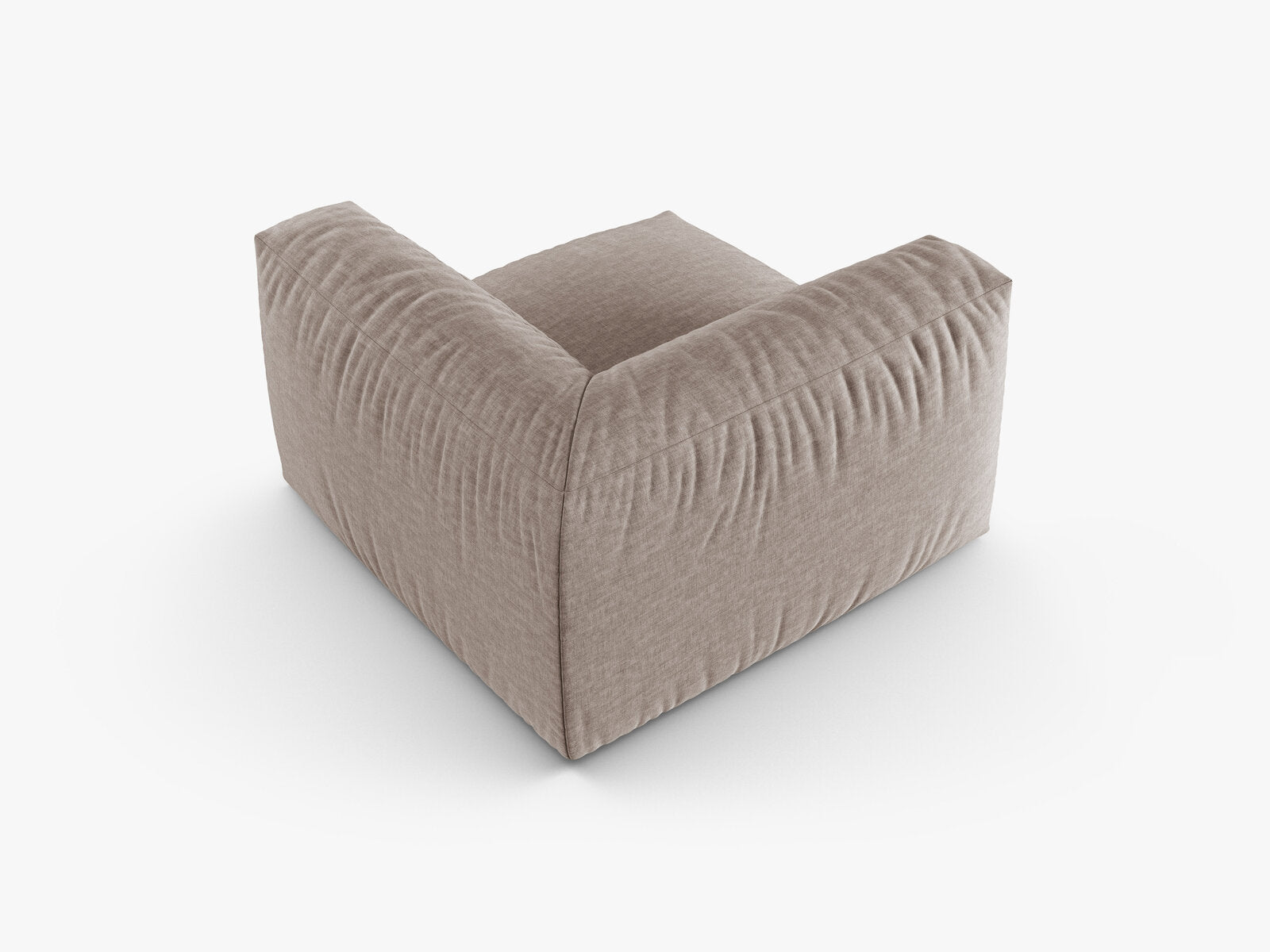 Micadoni symmetrisches Eckmodul Martina 1-Sitzer 90cm Sitztiefe Strukturierter Stoff Boston Dunkelbeige