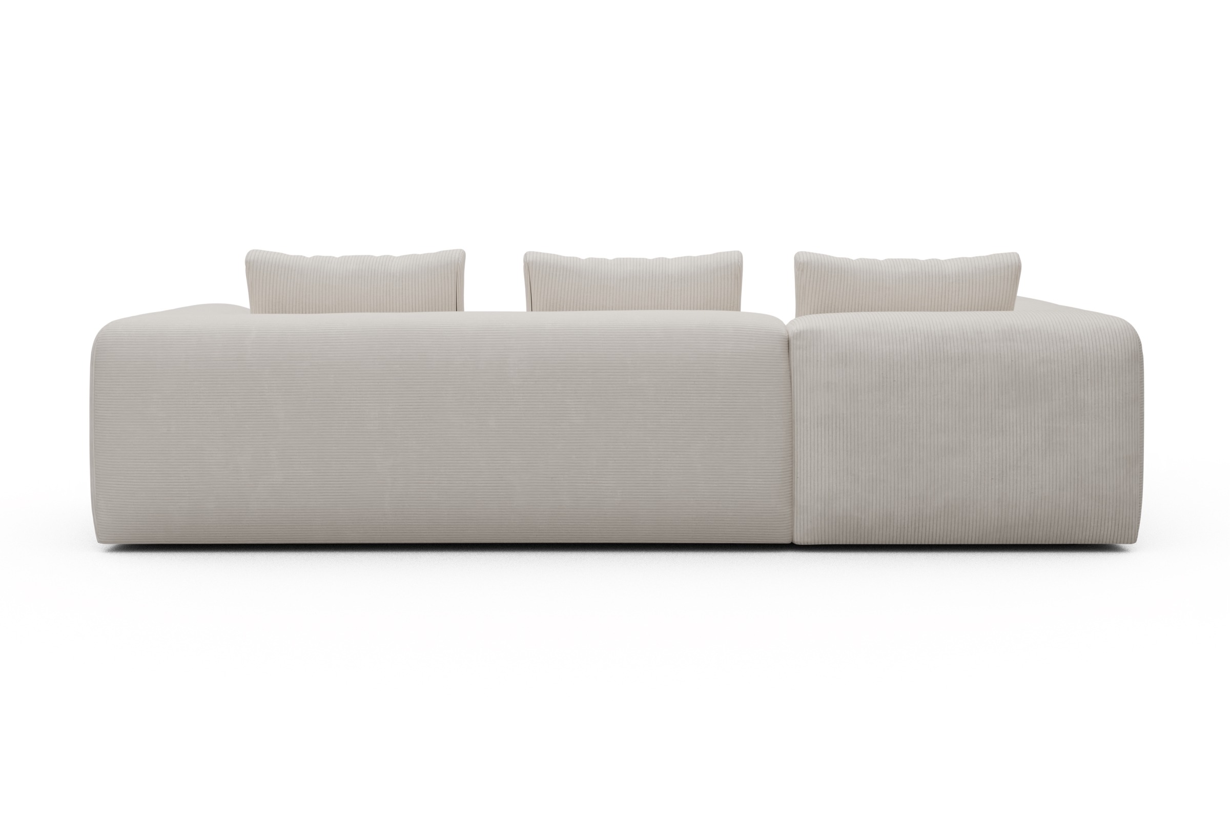Ecksofa Fred 2x 2,5-Sitzer links offen Corduroy-Ivory