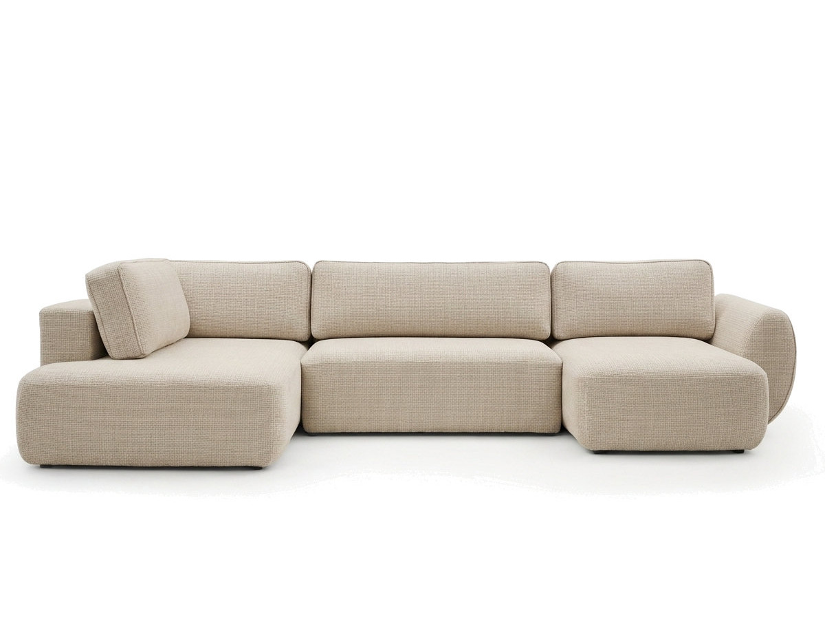 Bobochic Denise Wohnlandschaft Strukturstoff Beige Ecke rechts