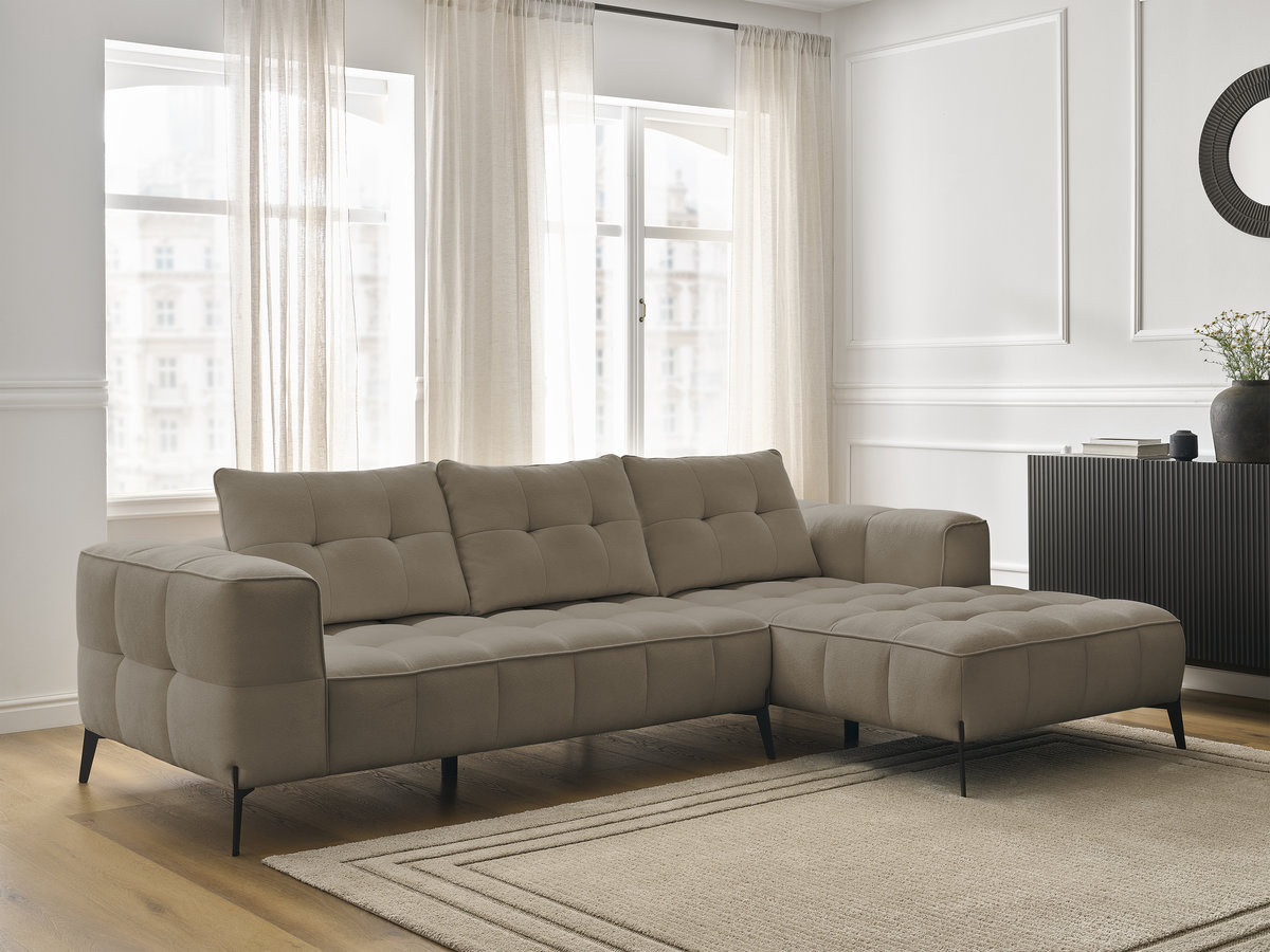 Bobochic Anis Ecksofa Strukturstoff Taupe Ecke rechts