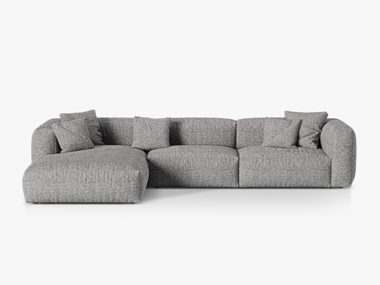 Micadoni Ecksofa Martina 3-Sitzer Links Boucle Monet Graphit