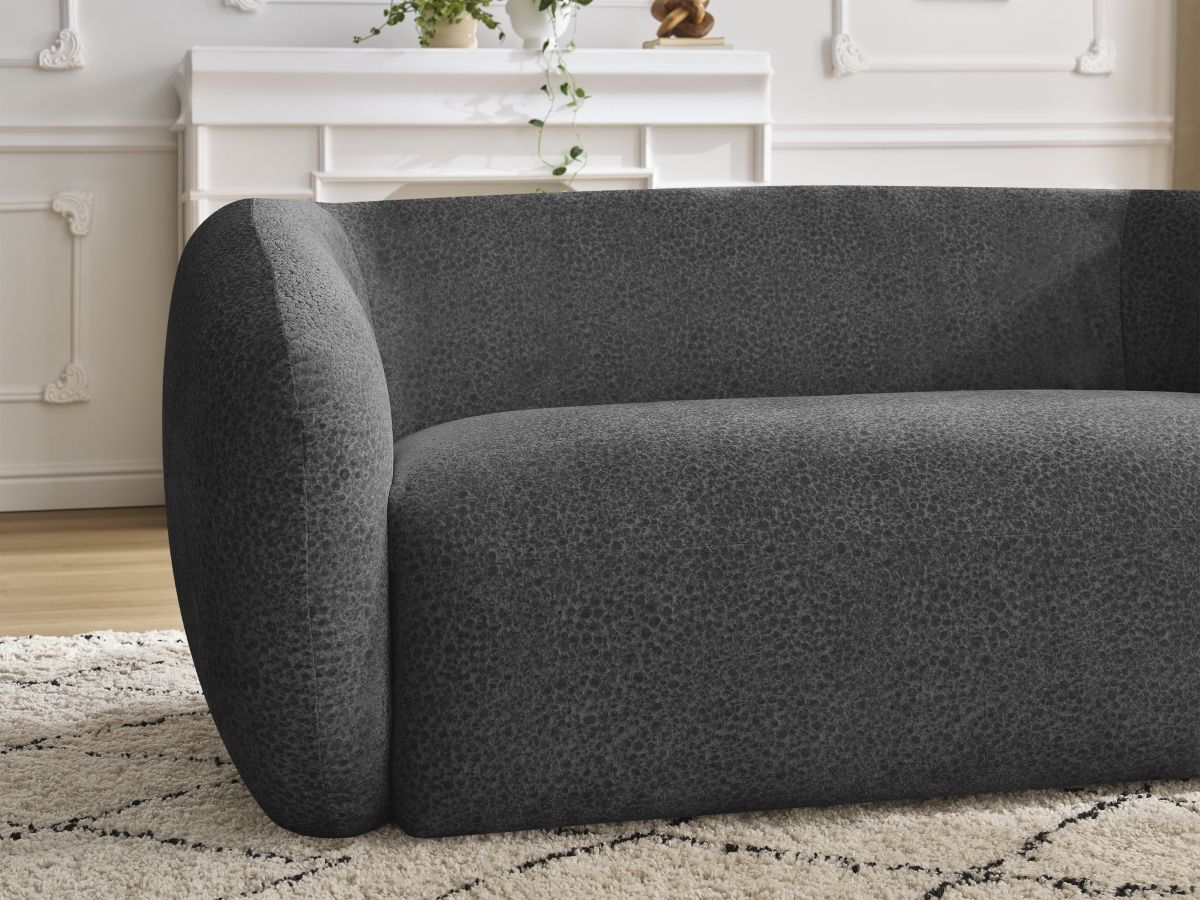 Bobochic Celine Sofa 2-Sitzer Strukturstoff Dunkelgrau