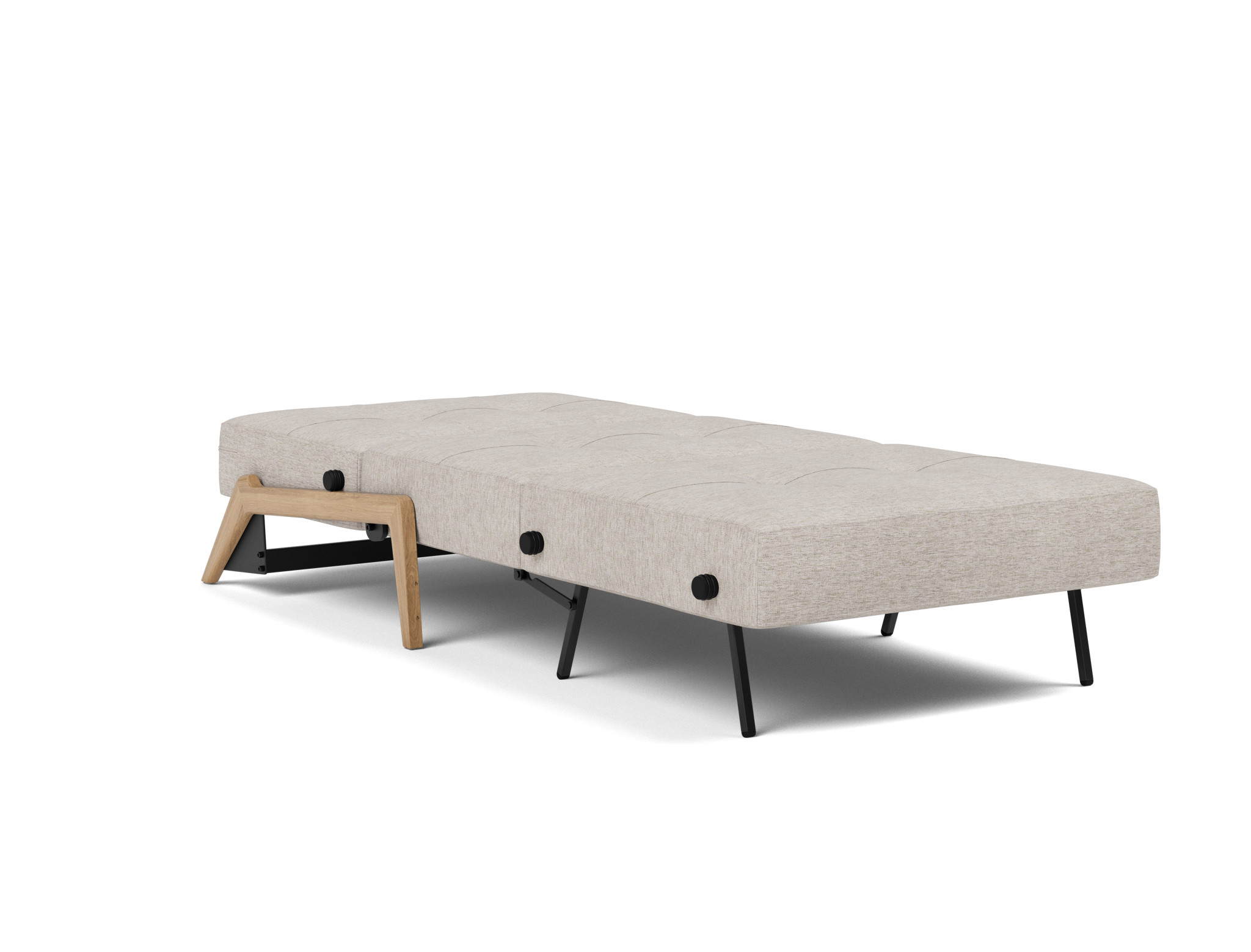 Schlafsessel Cubed 90 Chenille Yuveno 471-Sand Beine Eiche