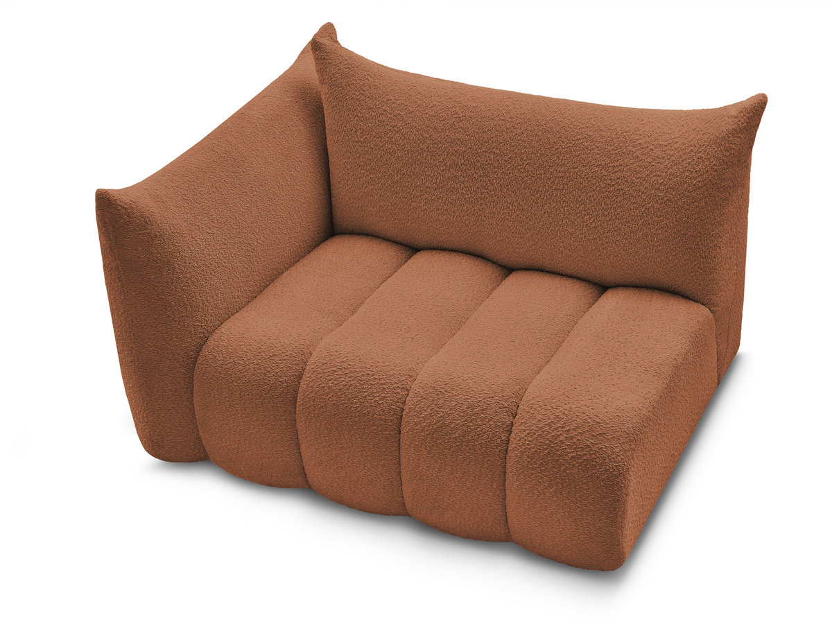 Bobochic Azra Sofamodul 2-Sitzer 143 × 112 cm Bouclé-Stoff Orange Ecke links