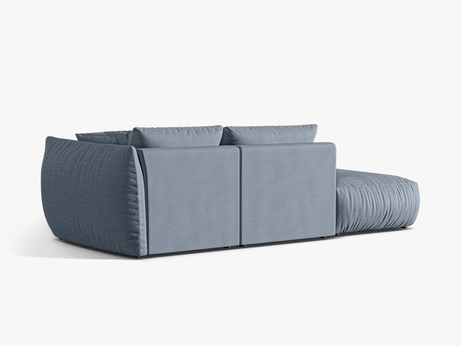Micadoni Modulares Sofa Chris 3-Sitzer Links Strukturierter Stoff Gedämpftes Blau