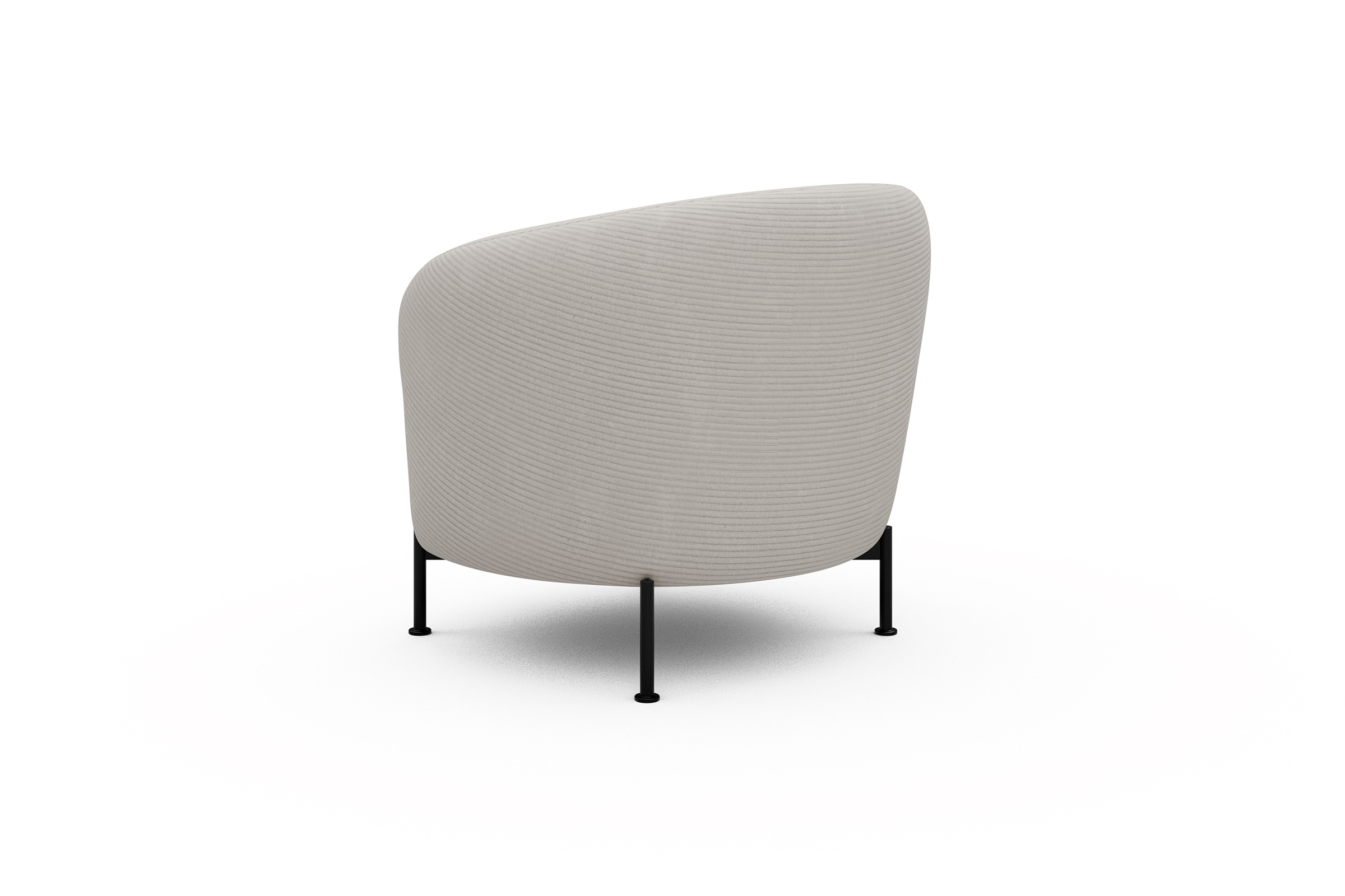 Sessel Ronda X-Metallgestell Schwarz Corduroy-Ivory