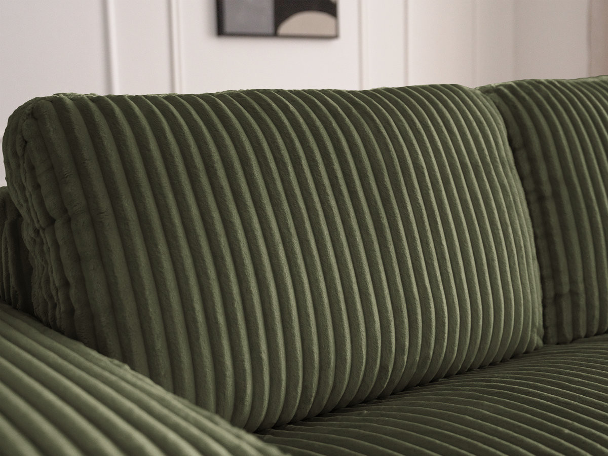 Bobochic Ibiza Schlafsofa 3-Sitzer Cordsamt Grün, Liegefläche 140 × 196 cm