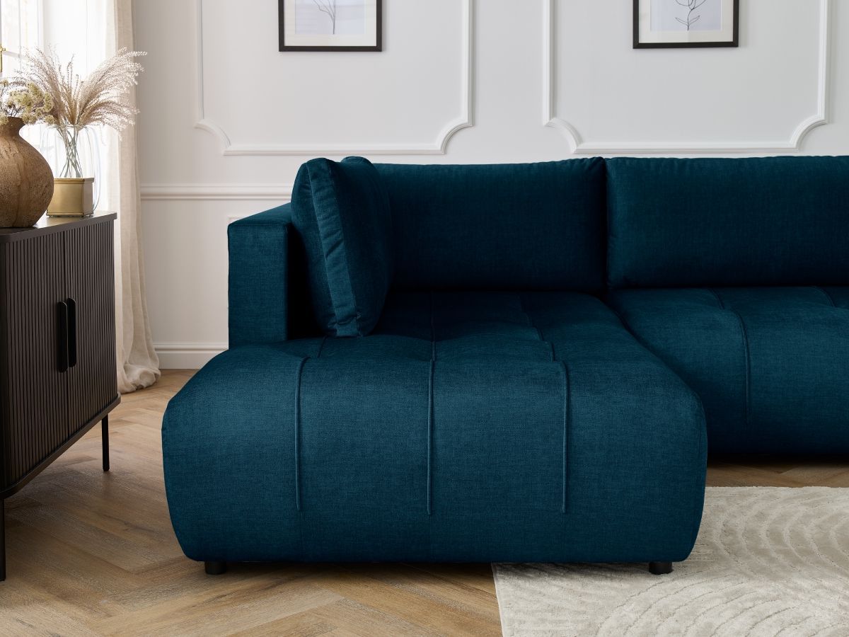 Bobochic Arsene Wohnlandschaft Samt Blau Ecke rechts