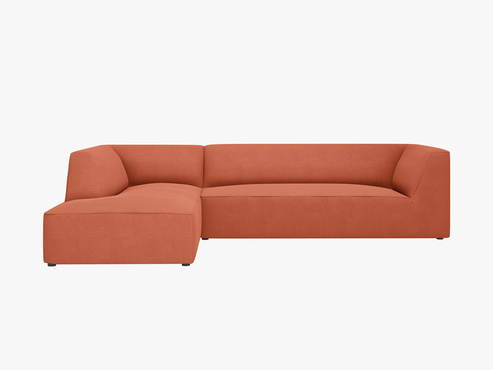 Micadoni 4-Sitzer Modular Sofa Ruby Links Strukturierter Stoff Koralle