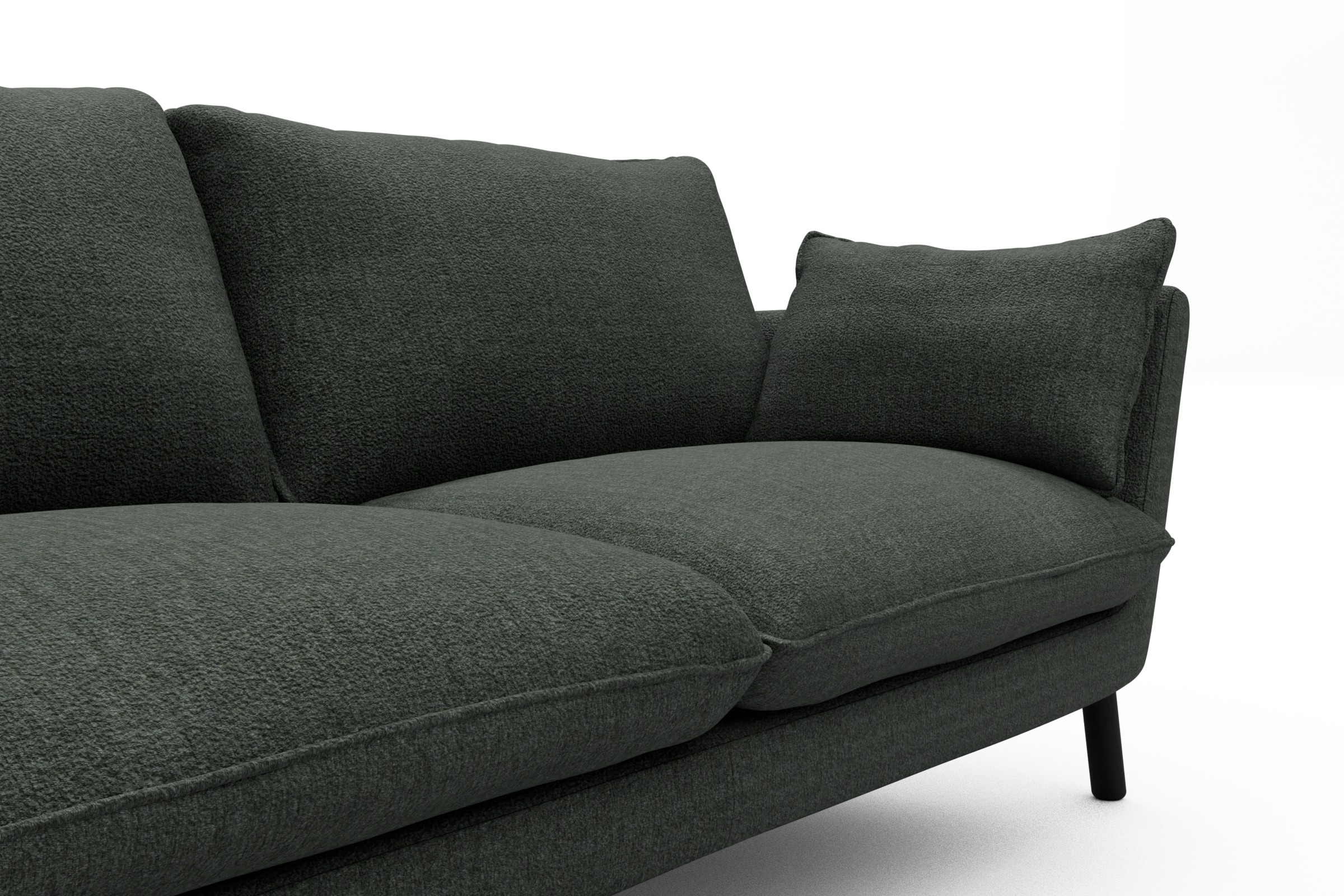 Sofa Emil 2-Sitzer Beinfarbe Eiche Schwarz Aivi-Pine-Green