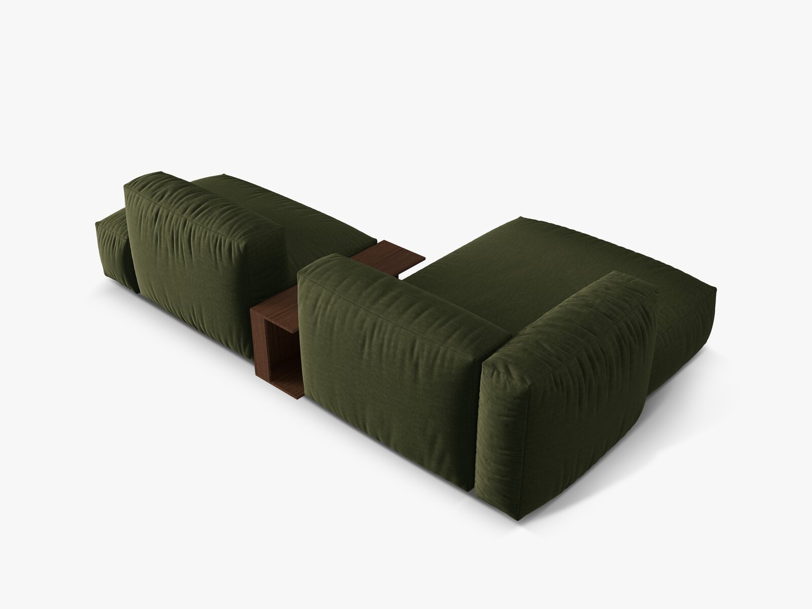 Micadoni Ecksofa Martina 2-Sitzer mit Couchtisch Links Strukturierter Stoff Grün