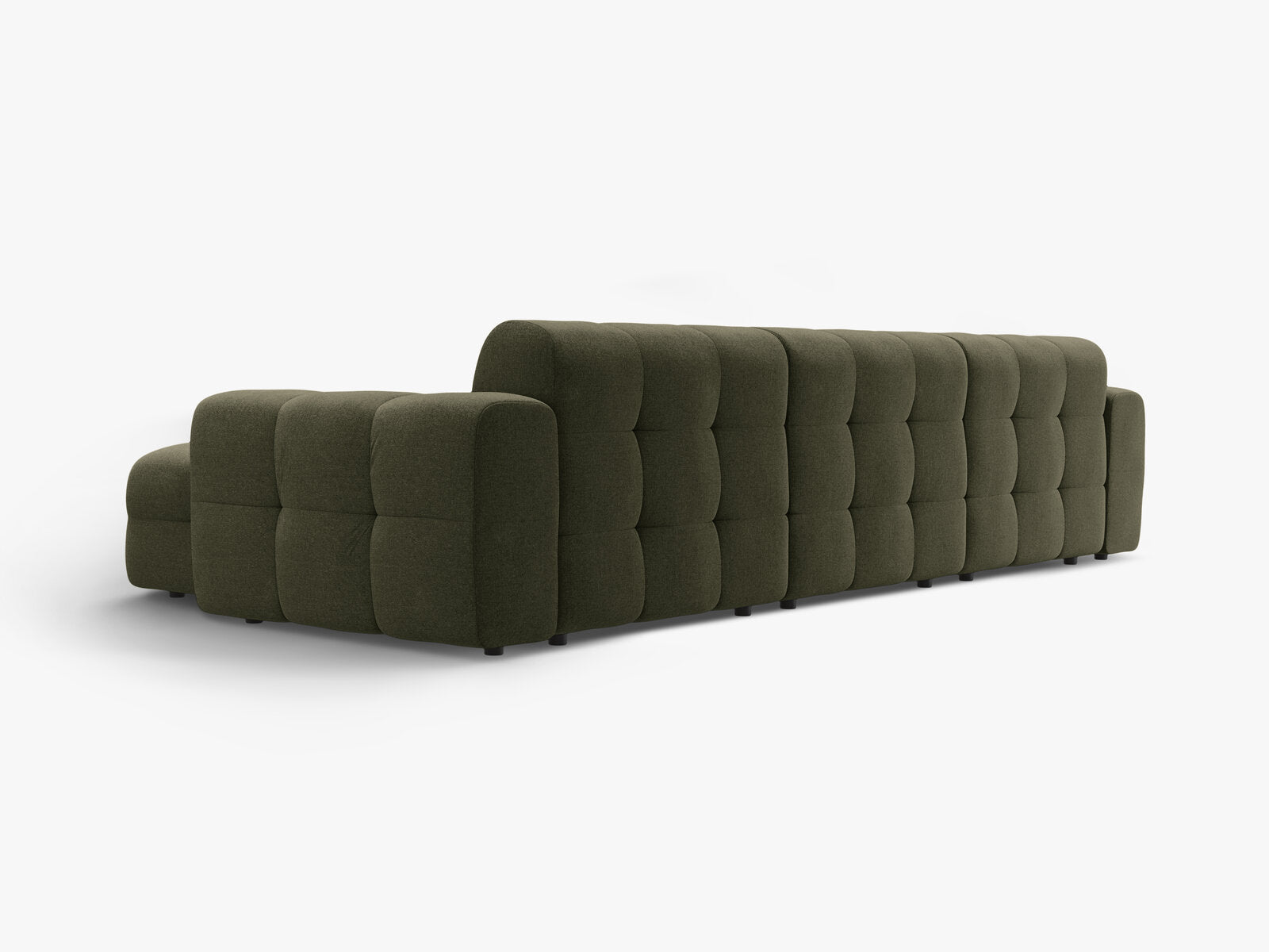 Micadoni Ecksofa Kendal 5-Sitzer Rechts Strukturierter Stoff Amazonas Grün
