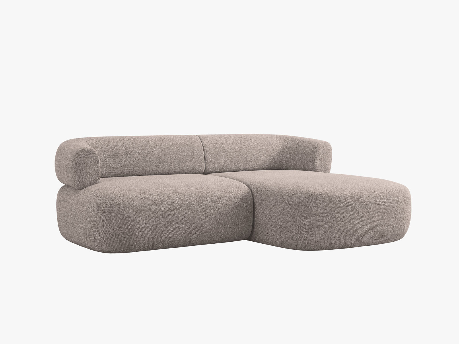 Micadoni 5-Sitzer Ecksofa Jenny Kleine Version Rechts Boucle Now or Never Hellbraun
