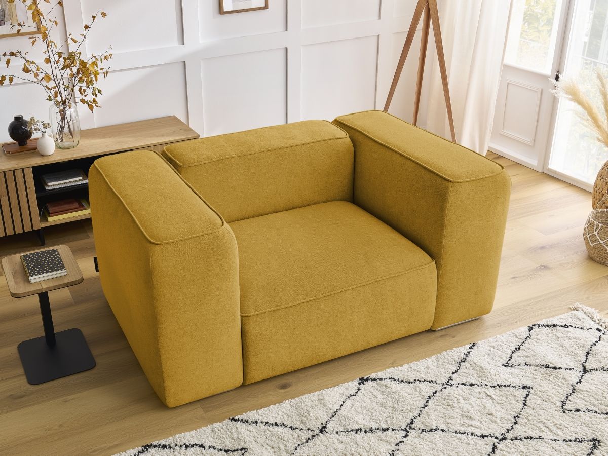 Bobochic Zephyr Sessel Strukturstoff Gelb