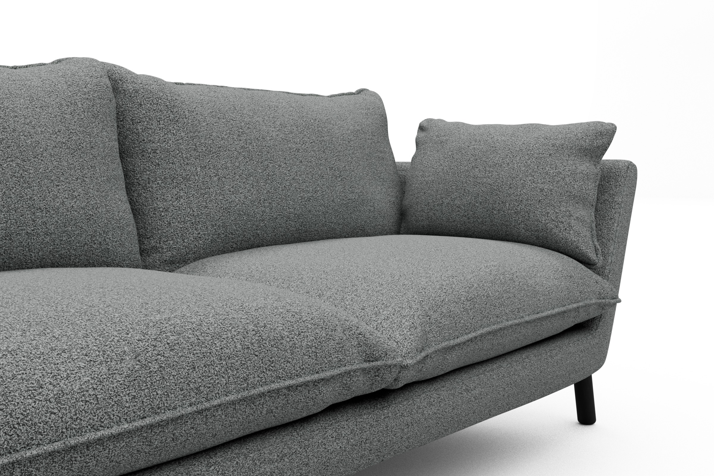 Sofa Emil PREMIUM 3-Sitzer Beinfarbe Eiche Schwarz Aivi-Gravet-Grey
