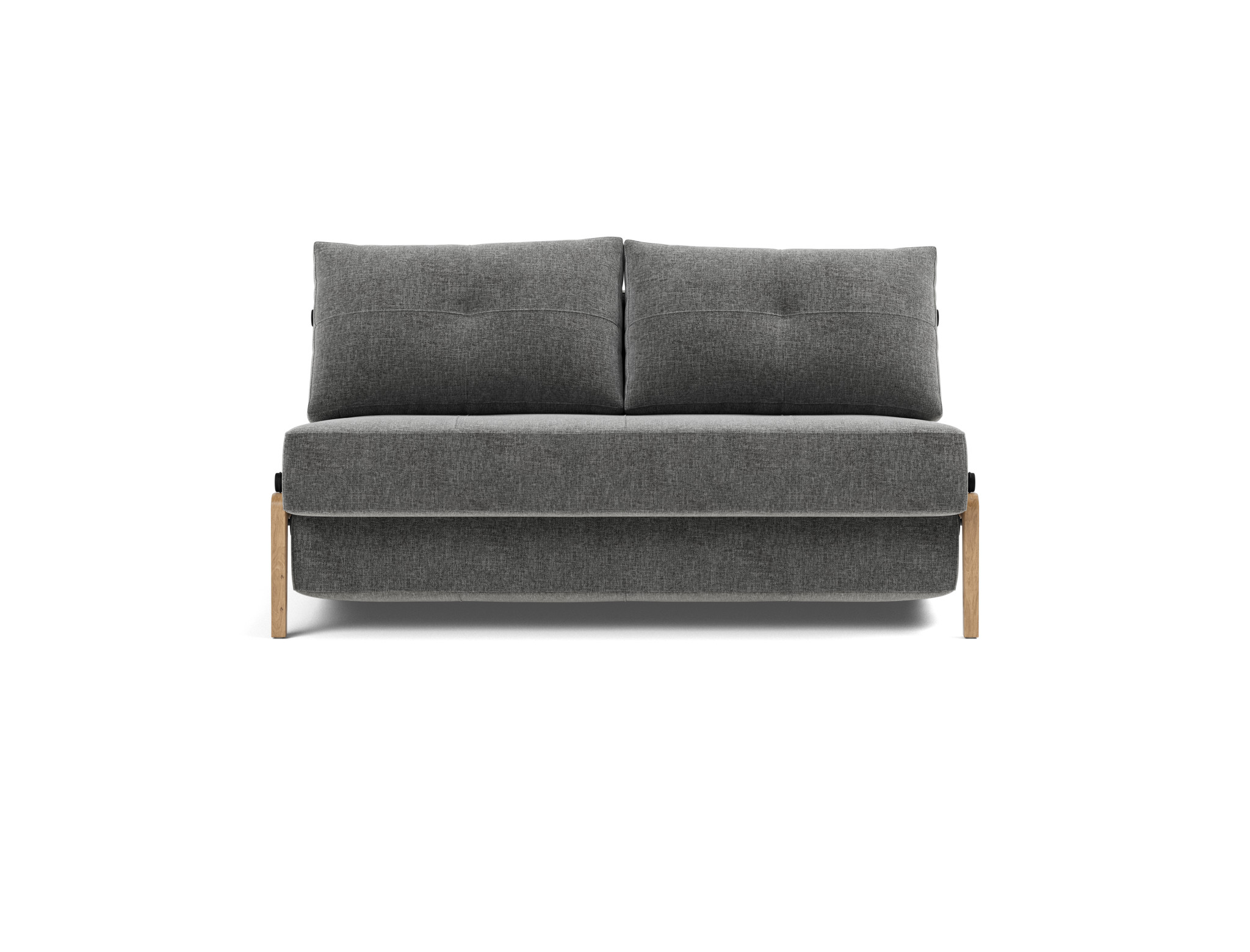 Schlafsofa Cubed 140 Strukturierter Stoff Twist 563-Charcoal Beine Eiche