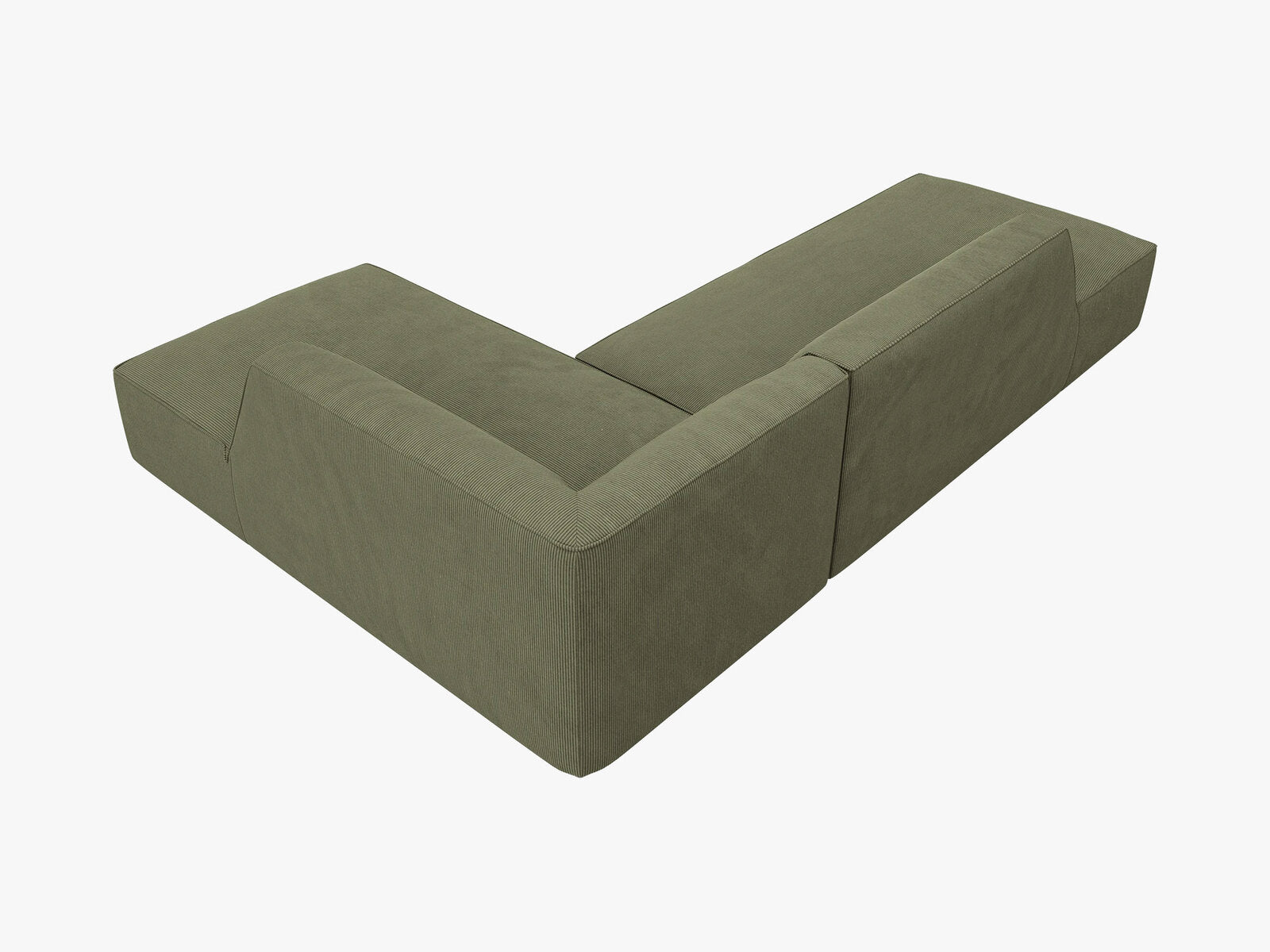 Micadoni Ecksofa Ruby 4-Sitzer Rechts Kord Scala Grün