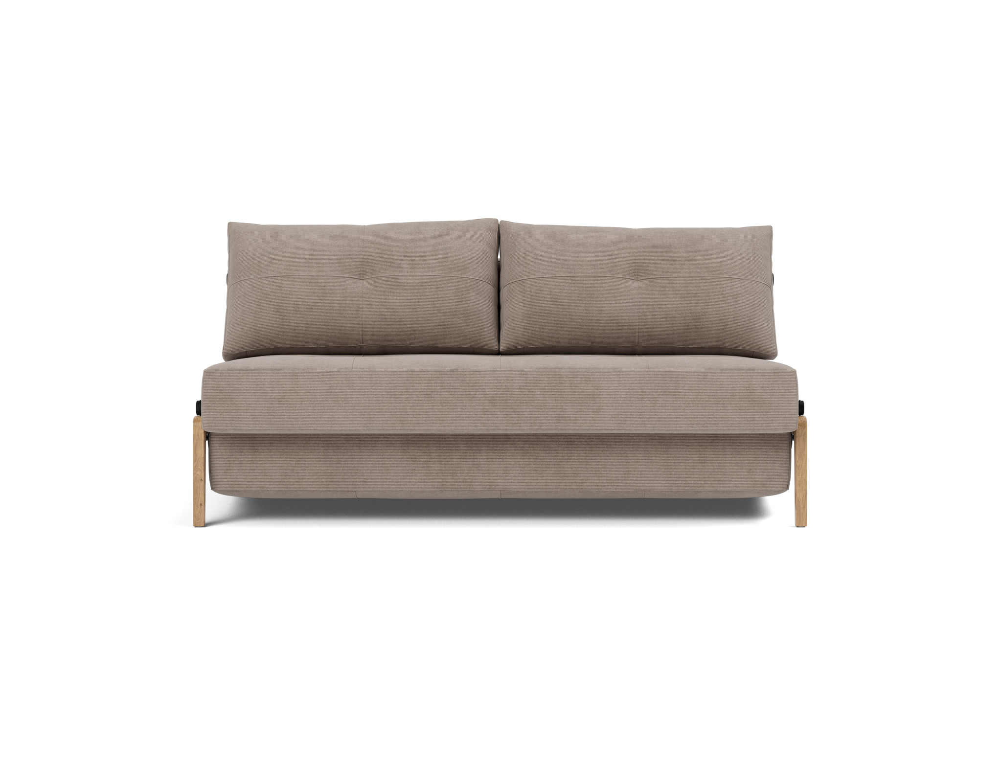 Schlafsofa Cubed 160 Kord Cordufine 318-Beige Beine Eiche