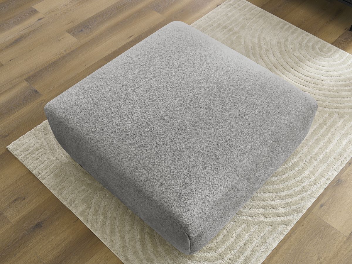 Bobochic Lucien Pouf Stoff Hellgrau