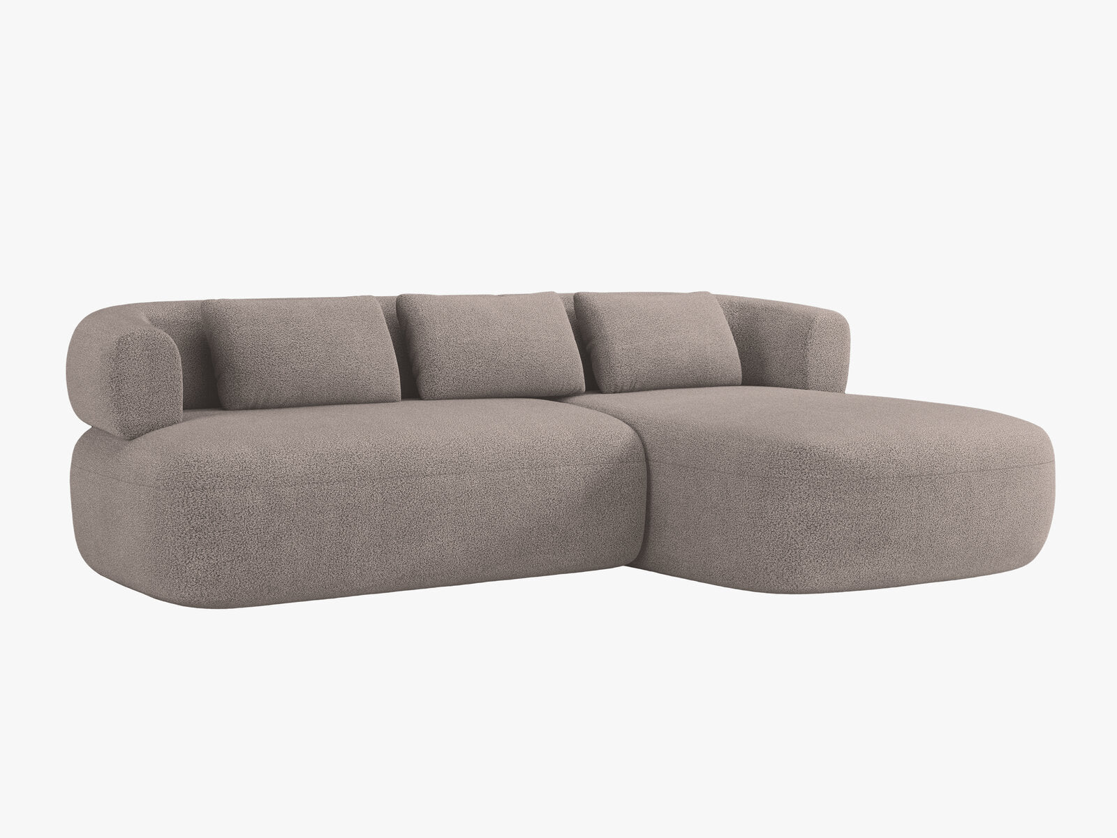 Micadoni 5-Sitzer Ecksofa Jenny Rechts Boucle Now or Never Hellbraun