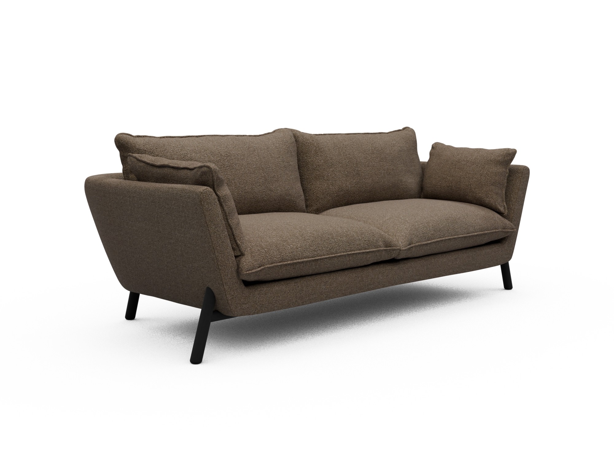 Skandi Home Sofa Emil Soft 3-Sitzer Beinfarbe Eiche Schwarz Aivi-Khaki-Brown moebelfaktor
