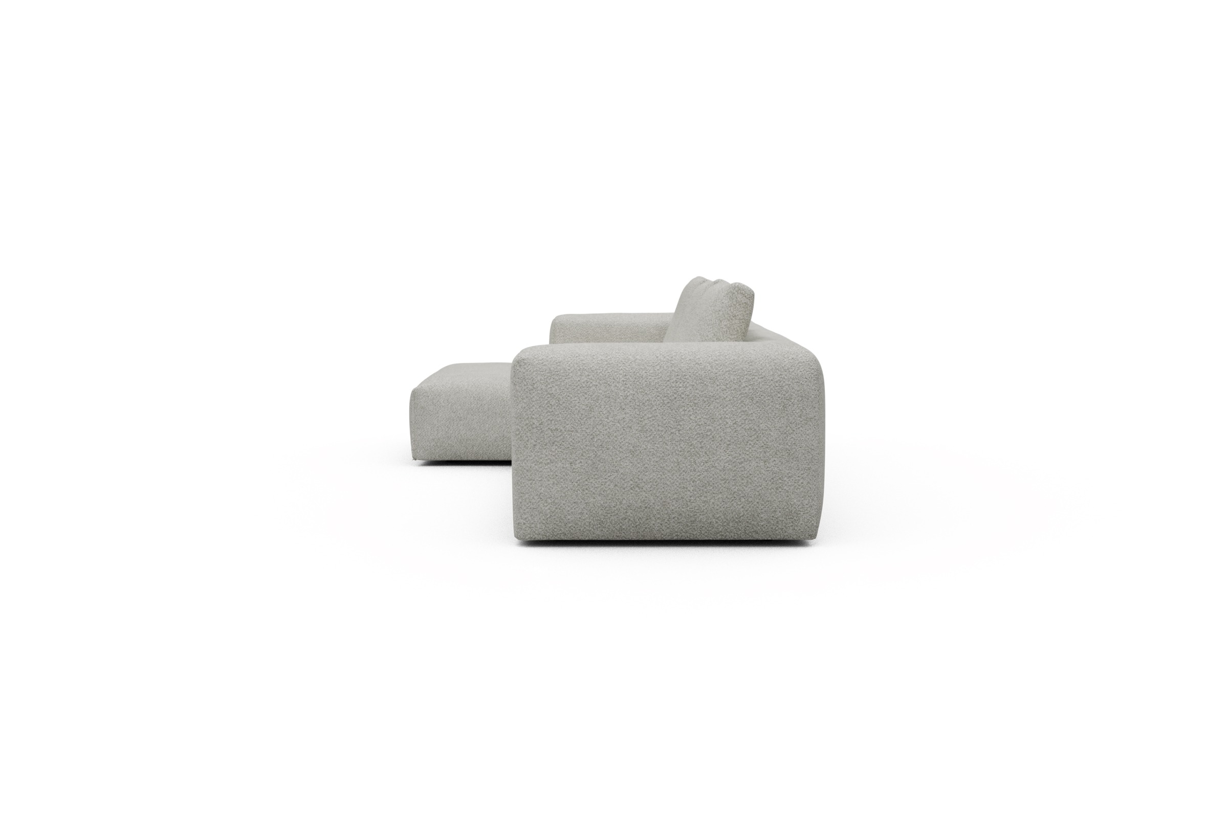 Ecksofa Fred Chaiselongue links mit 2,5-Sitzer Vanora-Warm-Sand