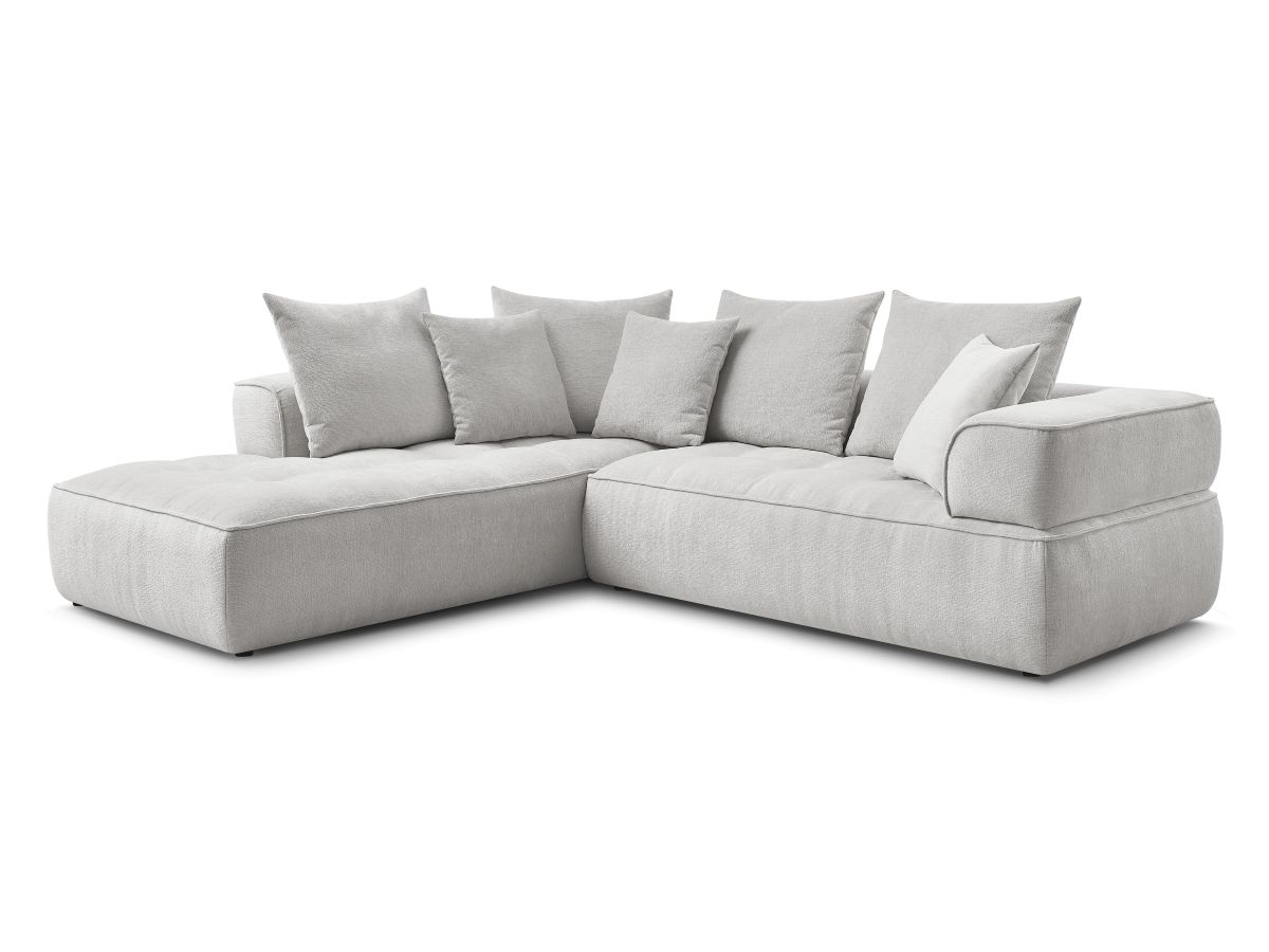 Bobochic Whesley Ecksofa Stoff Hellgrau Ecke links