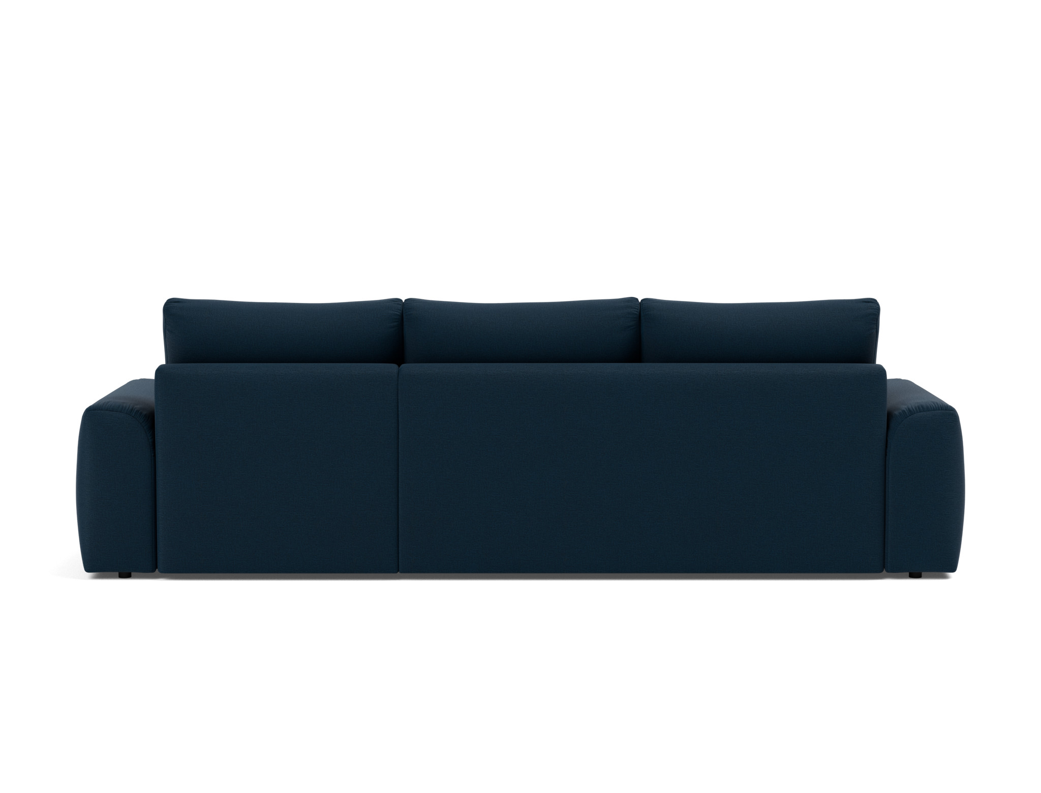 Schlafsofa Norum mit Chaiselongue und Chunky-Armlehnen Flachgewebe Mixed Dance 528-Blue