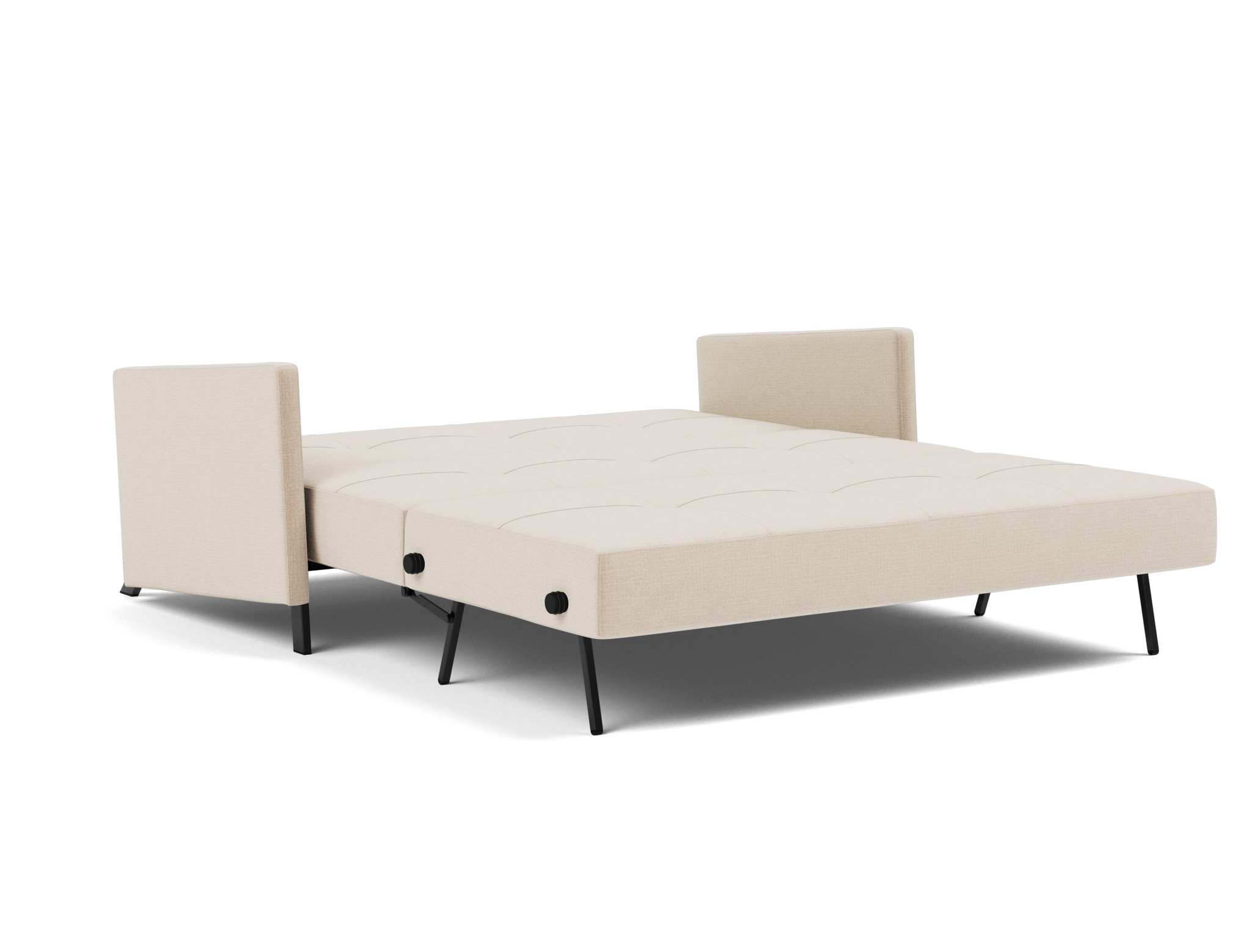 Schlafsofa Cubed mit Armlehnen 160 Chenille Esina 410-Almond-Beige