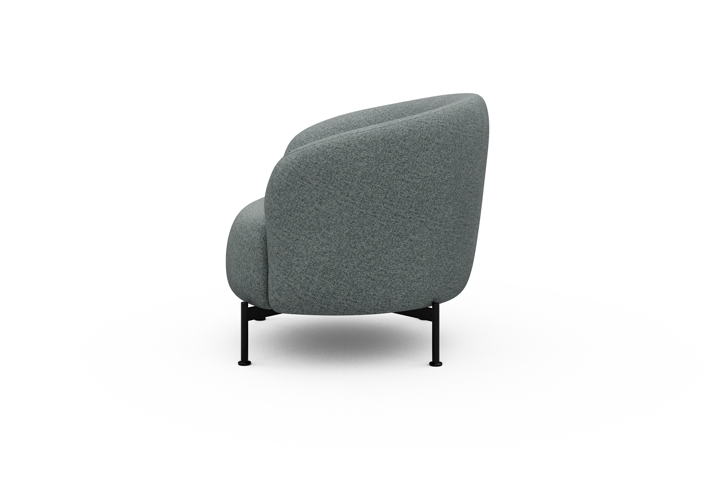 Sessel Ronda X-Metallgestell Schwarz Casone-Light-Mixed-Green