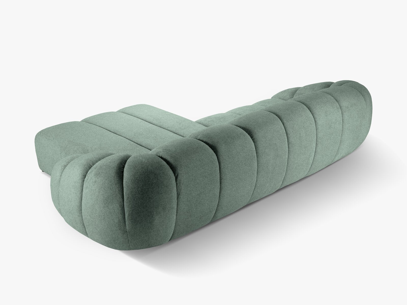Micadoni Ecksofa Diana 4-Sitzer Rechts Strukturierter Samtstoff Minze