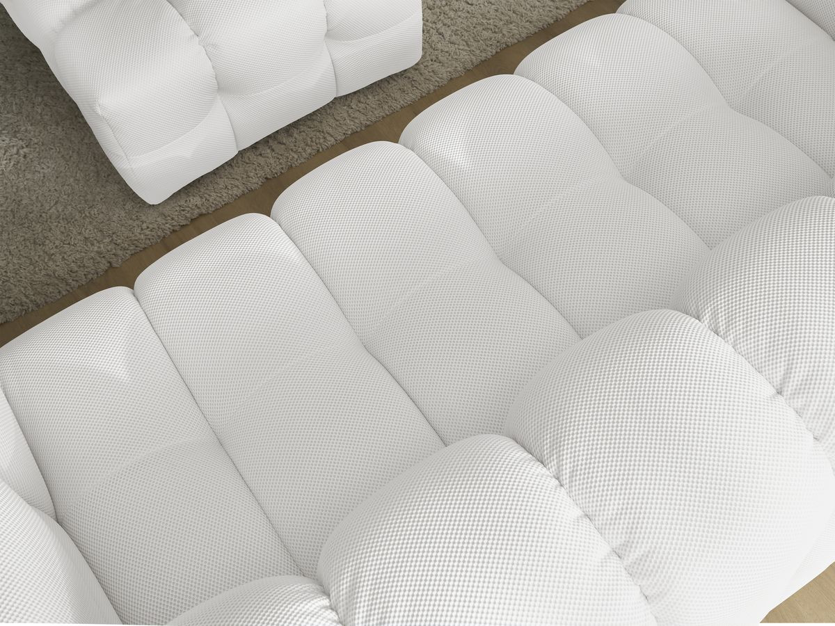 Bobochic Cloud Sofa 4-Sitzer mit Pouf Mesh-Stoff Weiß