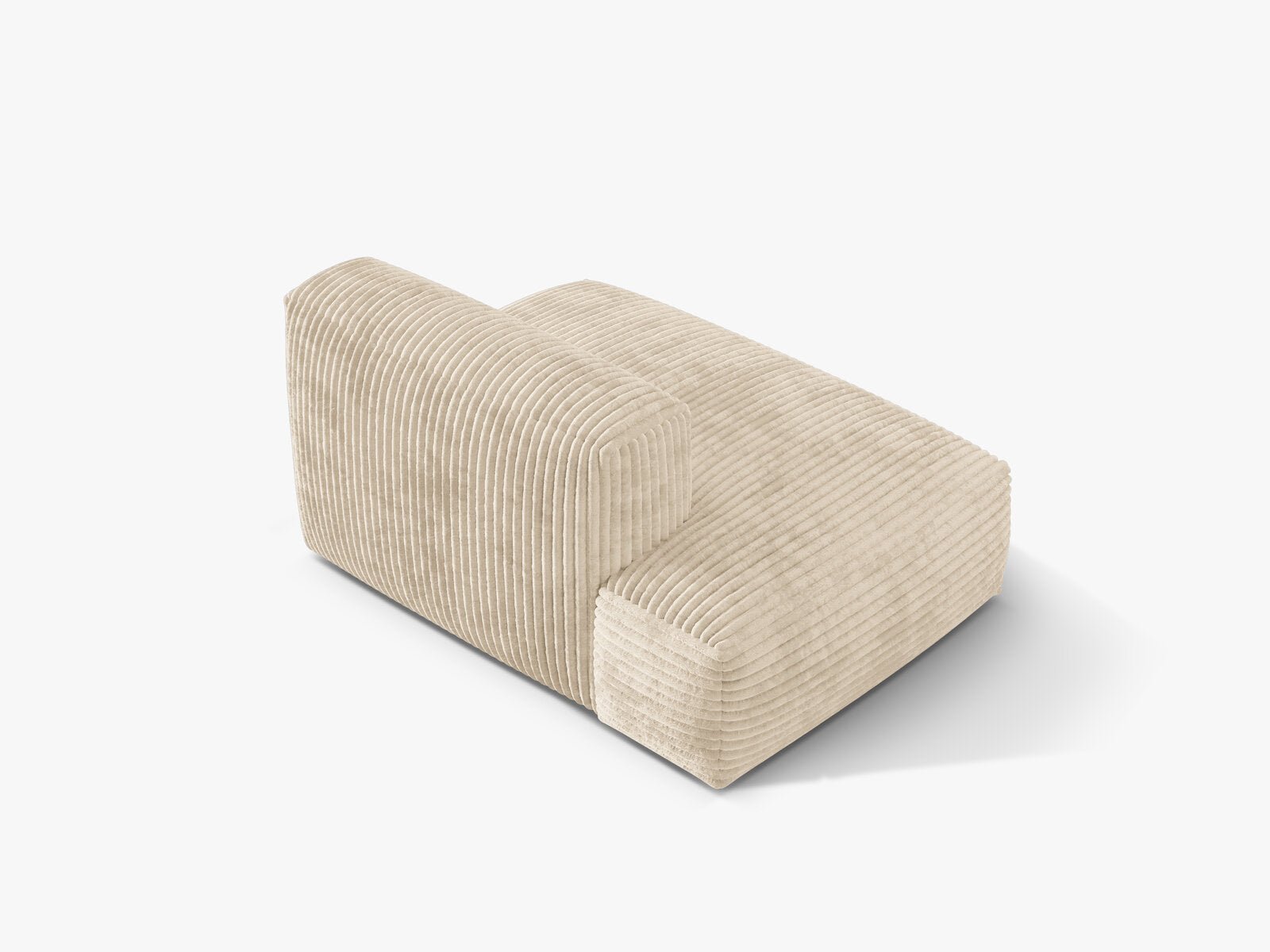 Micadoni Ecksofa-Modul Martina 1-Sitzer Kord Tilia Helles Beige Links