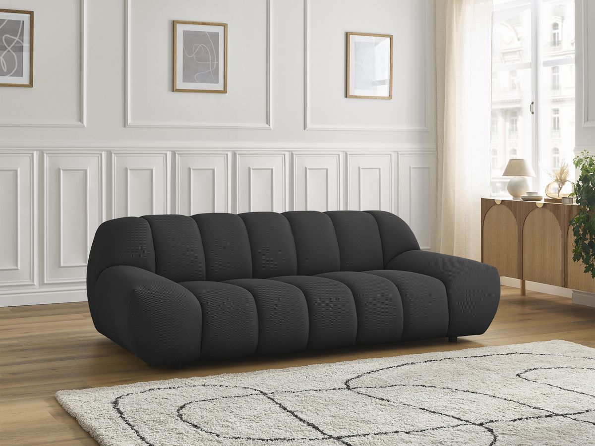 Bobochic Hayden Sofa 2-Sitzer Mesh-Stoff Schwarz
