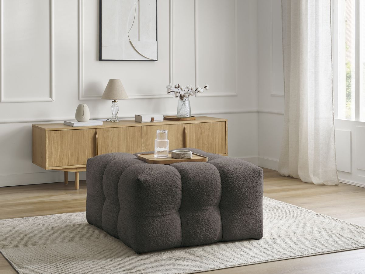 Bobochic Cloud Pouf Bouclé-Stoff Braun