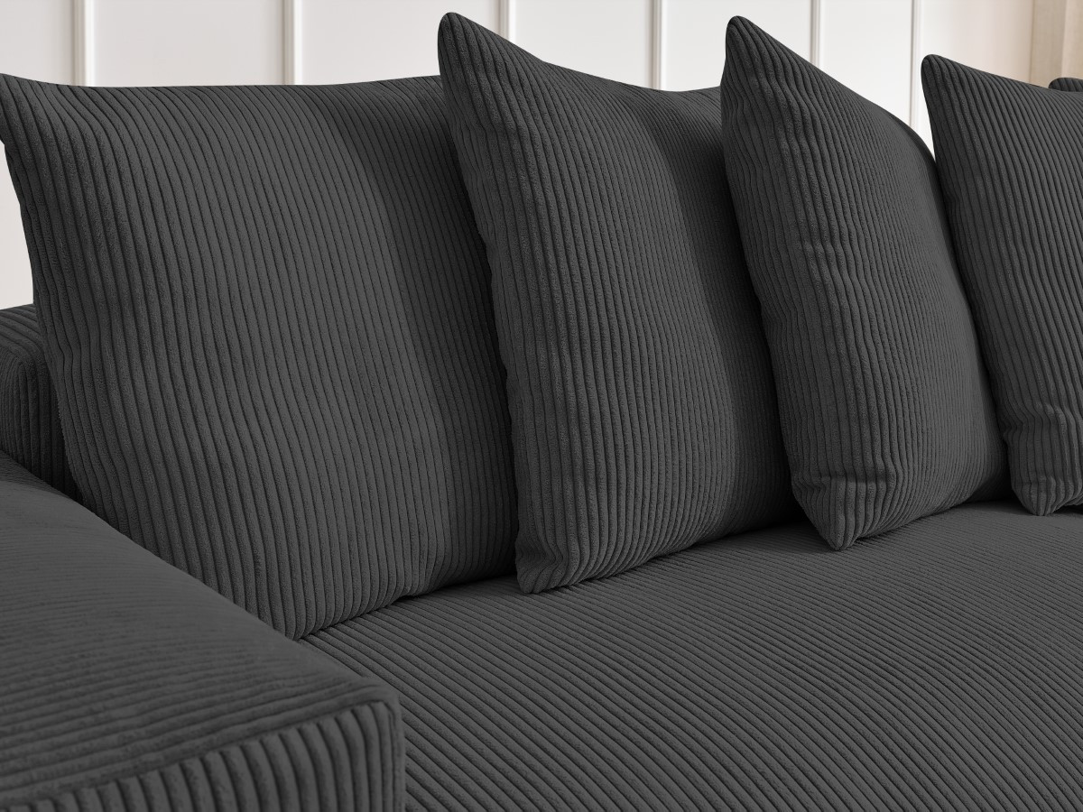 Bobochic Voltaire Ecksofa 310 × 174 cm Cordsamt Dunkelgrau