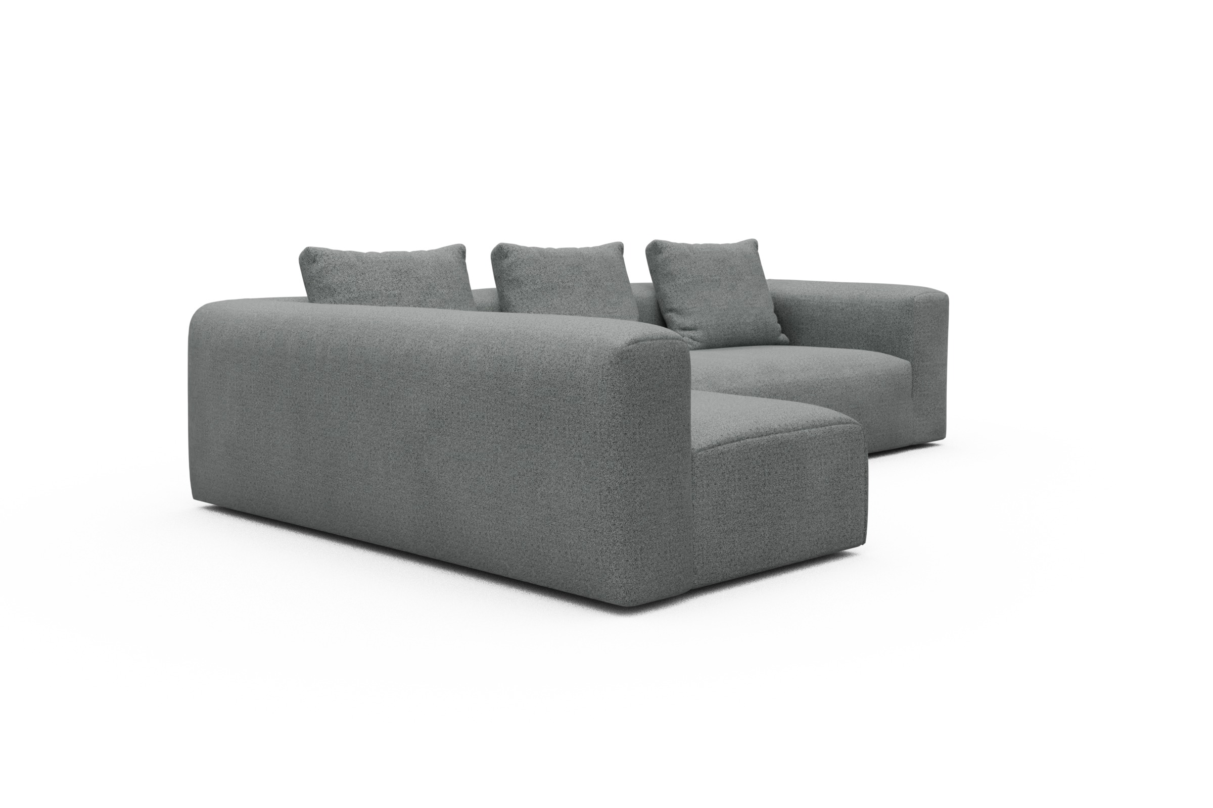 Ecksofa Fred 2x 2,5-Sitzer links offen Aivi-Gravet-Grey