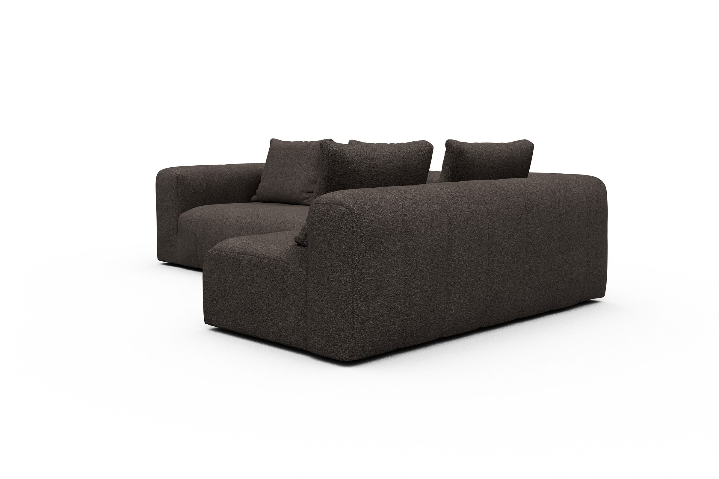 Ecksofa Hugo 2x 2,5-Sitzer Armlehne links Boucle-Taupe