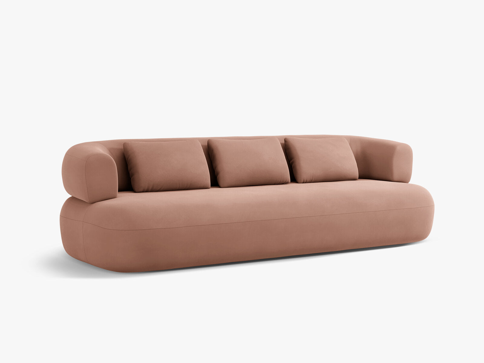 Micadoni Sofa Jenny 3-Sitzer Samt Salvador Rosa
