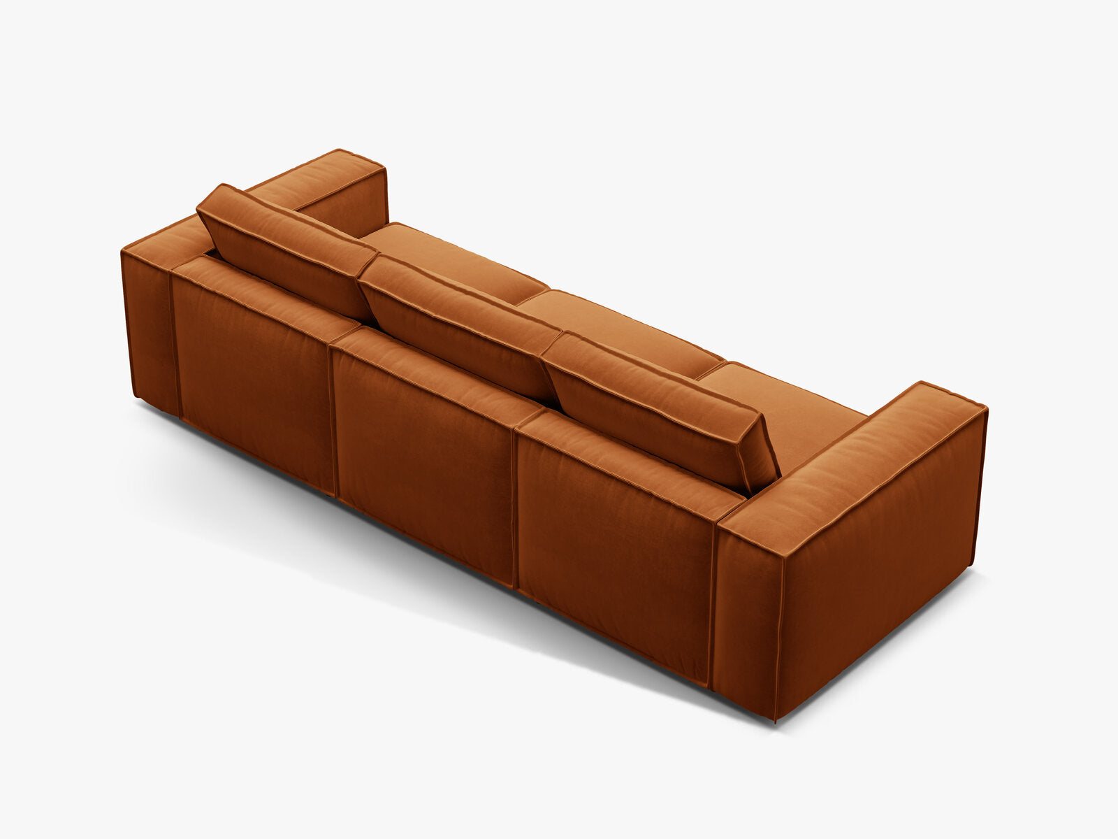 Micadoni modulares Sofa Pola 4-Sitzer Samt Salvador Terrakotta