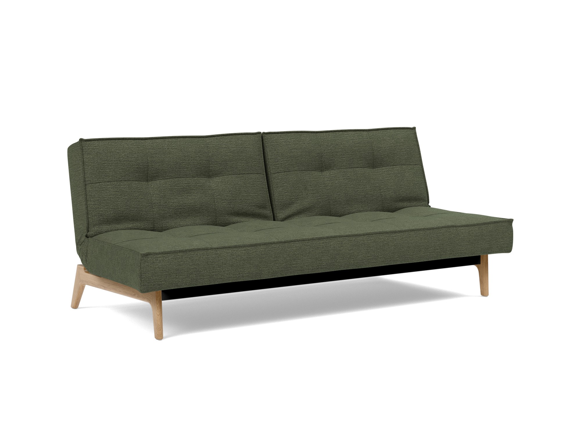 Schlafsofa Splitback Strukturierter Stoff Taura 353-Forest Beine Eiche