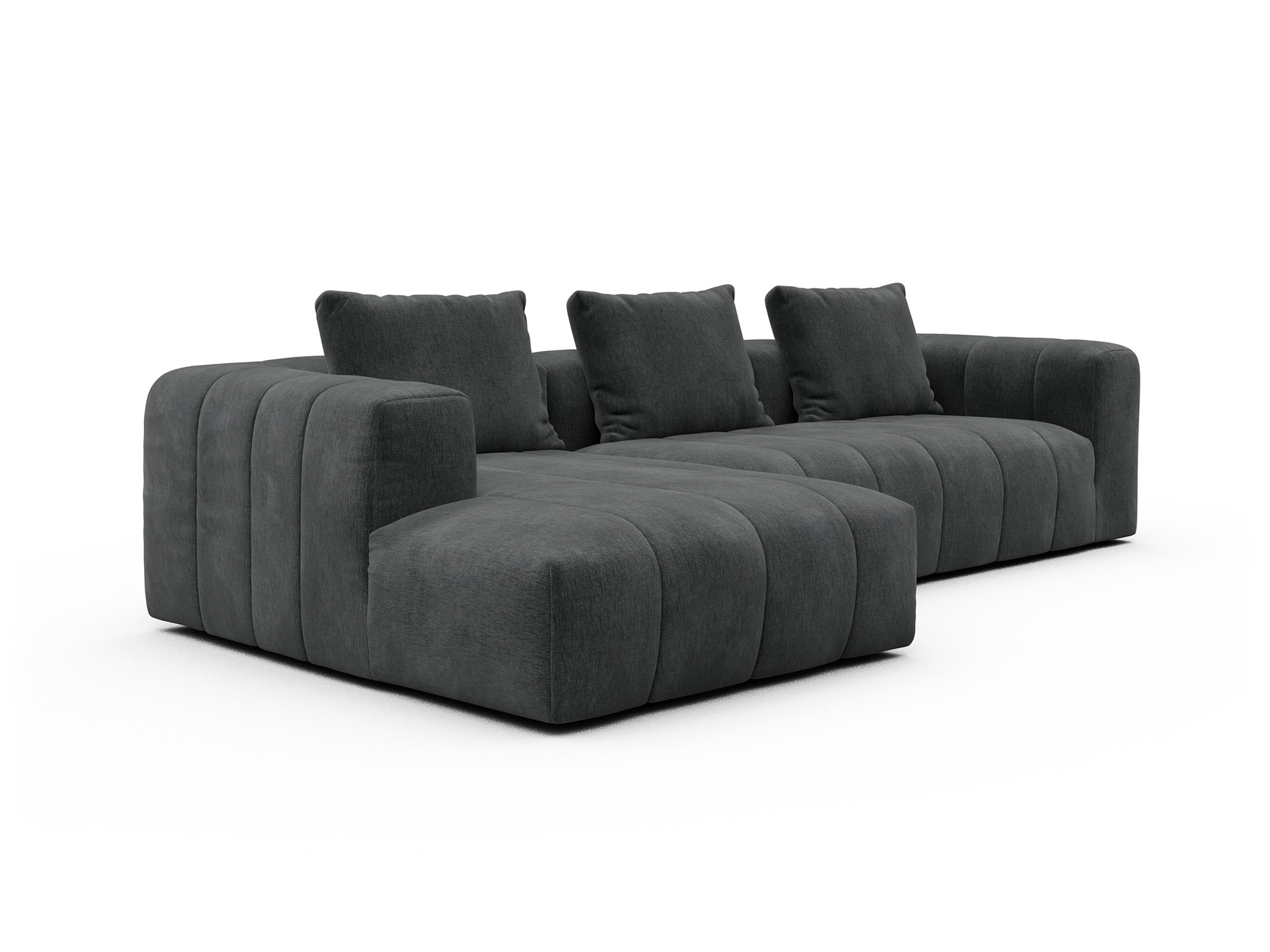 Hugo 2,5-Sitzer Armlehne rechts mit Chaiselongue Smooth-Deep-Warm-Grey moebelfaktor