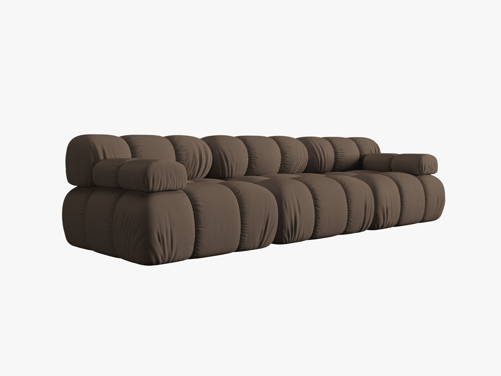 Micadoni Modulares Sofa Bellis 3-Sitzer 3D-Stoff Sonic Braun